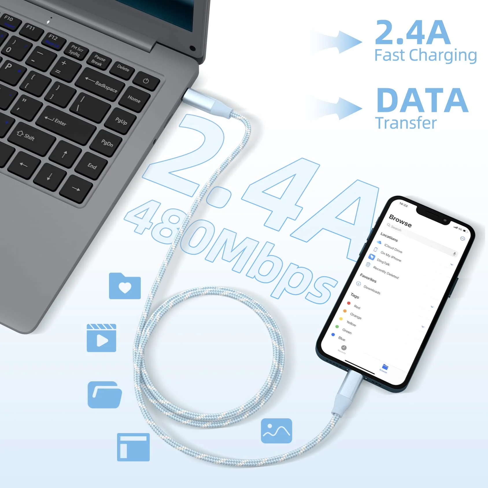 USB C to Lightning Cable 3 Pack 6FT Apple MFi Certified iPhone Charger Fast Charging Type c to Lightning Cable iPhone Fast Charger for iPhone 14 13 12 11 Pro Max Xr Xs 8 and More - Image 6