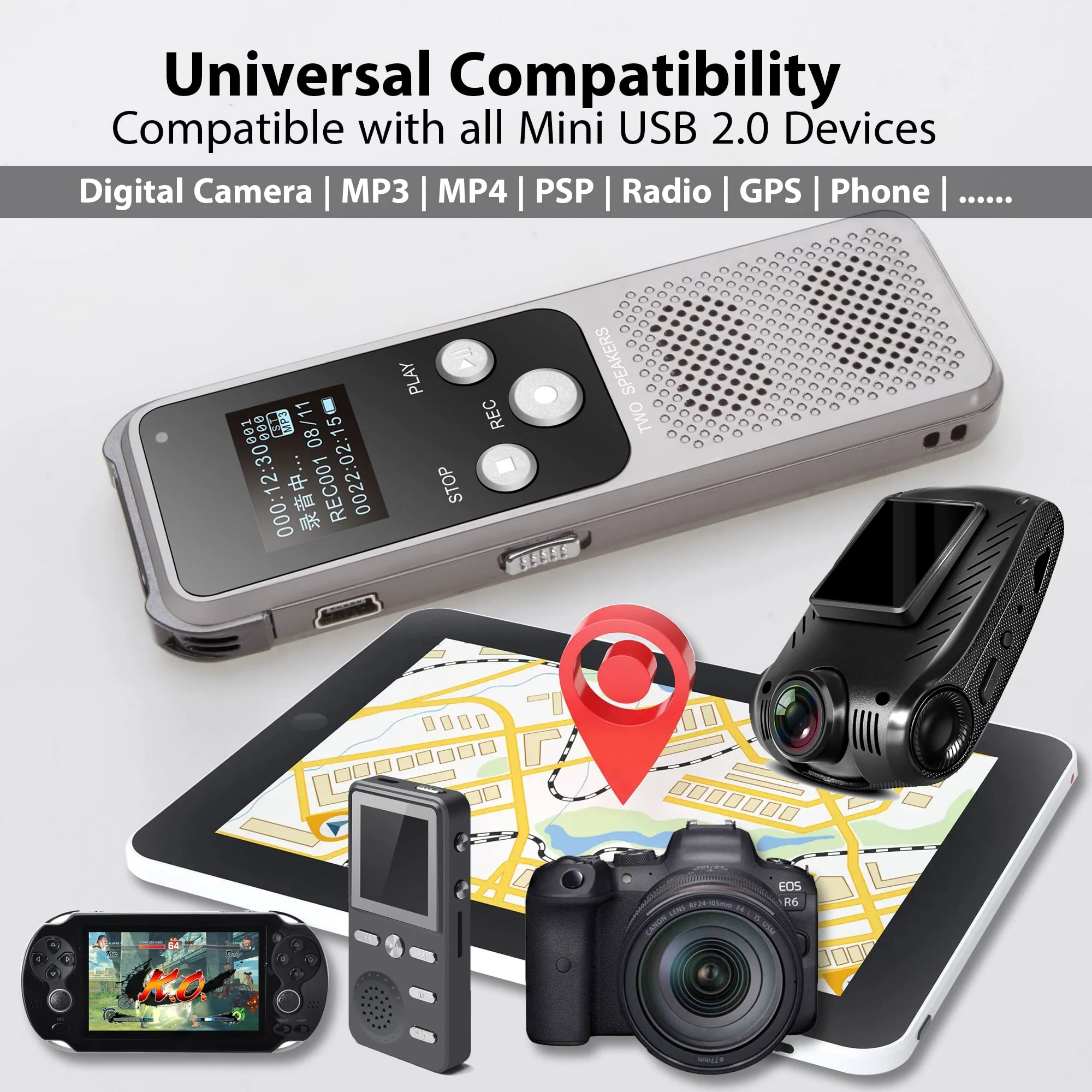 USB C to Mini USB Adapter, Type C Female to Mini USB 2.0 Male Convert Connector Support Charge & Data Sync Compatible GoPro Hero 3+, MP3 Players, Dash Cam, Digital Camera, Receiver etc(2-Pack) Black - Image 4