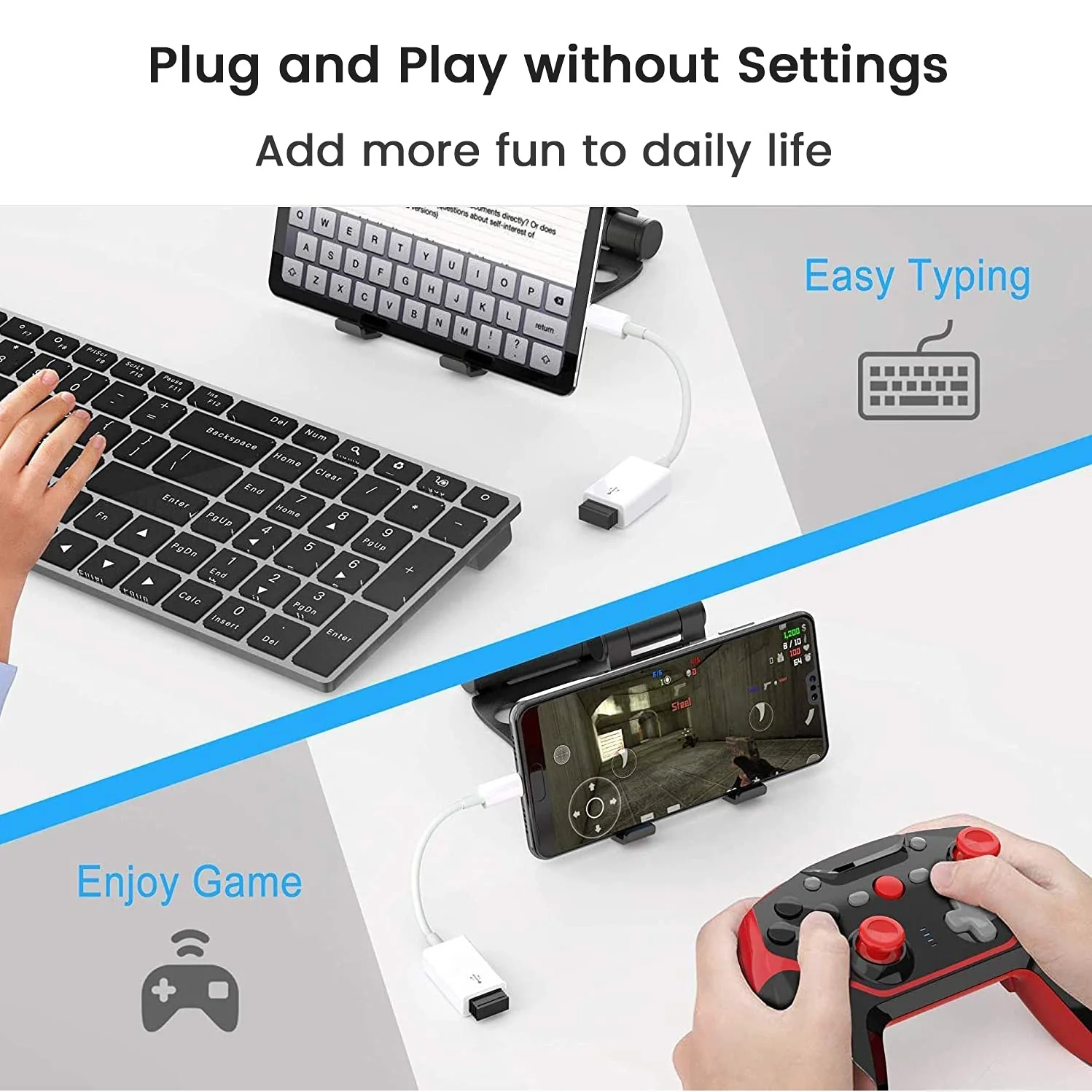USB C to USB 3.0 Adapter [2 Pack], Type C Male to USB Female OTG Cable Thunderbolt3 to USB 3.1 Adapter Compatible with MacBook Pro/Air M2/M1, iPhone 16,15 Pro Max,iPad Pro,Galaxy S24/S23/S22/S21 - Image 4