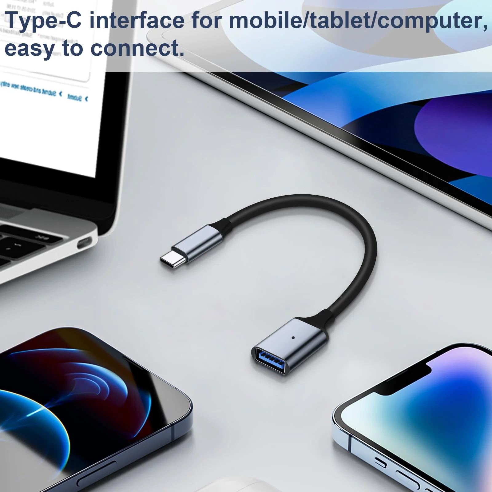 USB C to USB 3.0 Adapter [2 Pack], Type C Male to USB Female OTG Cable Thunderbolt3 to USB Adapter Compatible for iPhone 16 Pro Max/16 Plus/16/15 iPad MacBook Pro/Air Samsung Galaxy S24/S23/S22/S21 - Image 5