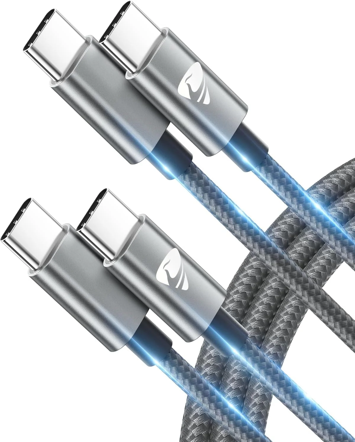 USB C to USB C Cable [2 Pieces 2 M + 2 M] 100 W USB C Cable PD Fast Charging Cable Nylon USB Type C Charging Cable for iPhone 16 Pro Max, iPhone 15, Samsung S24 S23 S22 S21, iPad Pro, MacBook Pro/Air, 2M+2M gray - Image 9