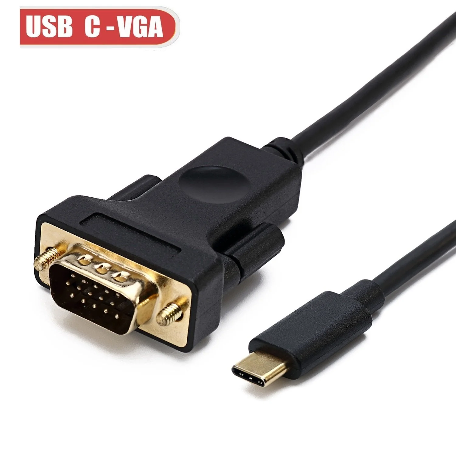 USB-C To VGA,CableDeconn Thunderbolt 3 Type C to VGA Male Converter Adapter Cable 1.8M - Image 3