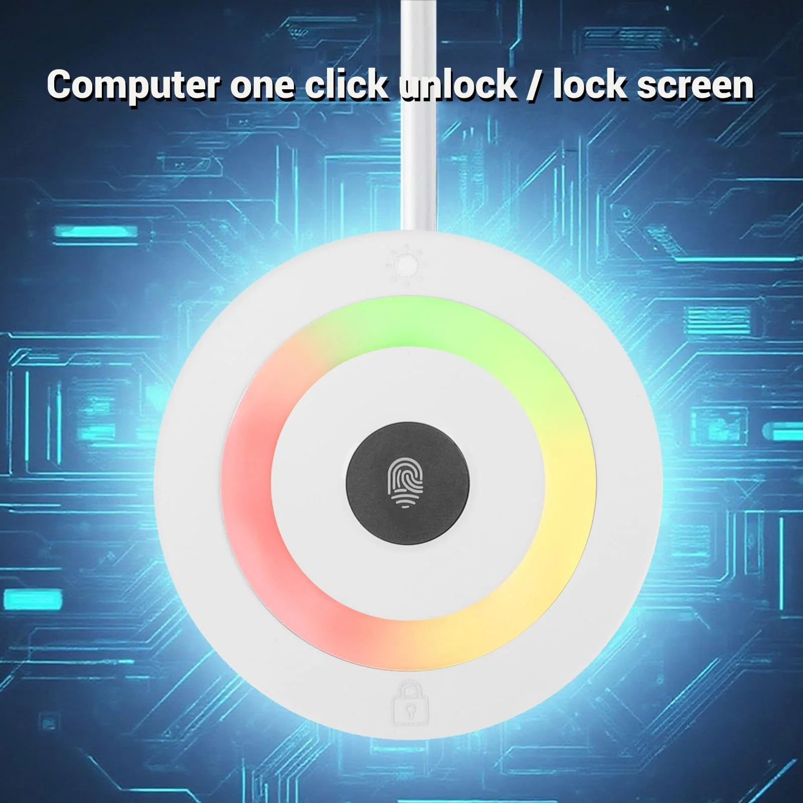 USB Fingerprint Reader, Portable USB Mini Fingerprint Scanner, 360 Degree Touch Speedy Matching, Support for windows10 11 PC Laptop Non Password Login - Image 3