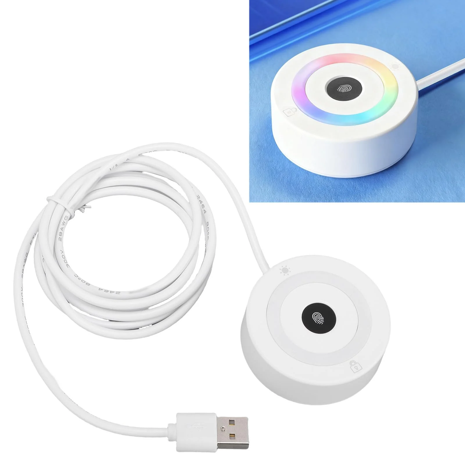 USB Fingerprint Reader, Portable USB Mini Fingerprint Scanner, 360 Degree Touch Speedy Matching, Support for windows10 11 PC Laptop Non Password Login - Image 5