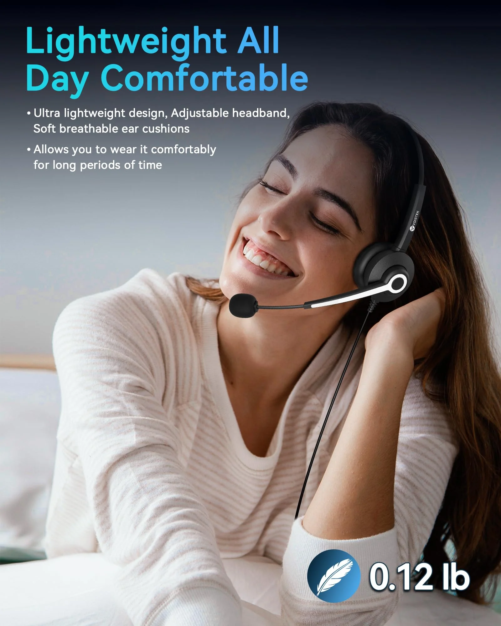 USB Headset with Microphone, Computer Headphones for PC Laptop, Wired Work Headset with Noise Canceling Microphone & In-line Control for Home Office, Teams Meetings, Online Class, Call Center, Zoom One ear - USB+3.5mm+USB-C - Image 5