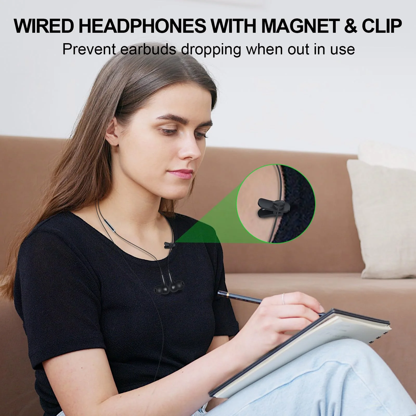 USB Headset with Microphone for PC 7.5 Ft Cable, USB A Headphones for Computer, Wired USB Earbuds with Mute in-Line Stereo Noise Canceling Call Cord Earphones for Laptop Dell Lenovo Surface PS5 Switch Black - Image 5
