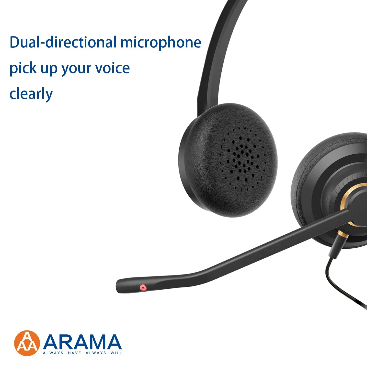 USB Headset with Microphone for PC, Computer Headset, Noise Cancelling Adjustable Volume Control Lightweight Wired Headset with Mic for Work, for Laptop Business Skype UC Webinar Call Center Office A802USB-Dual - Image 6