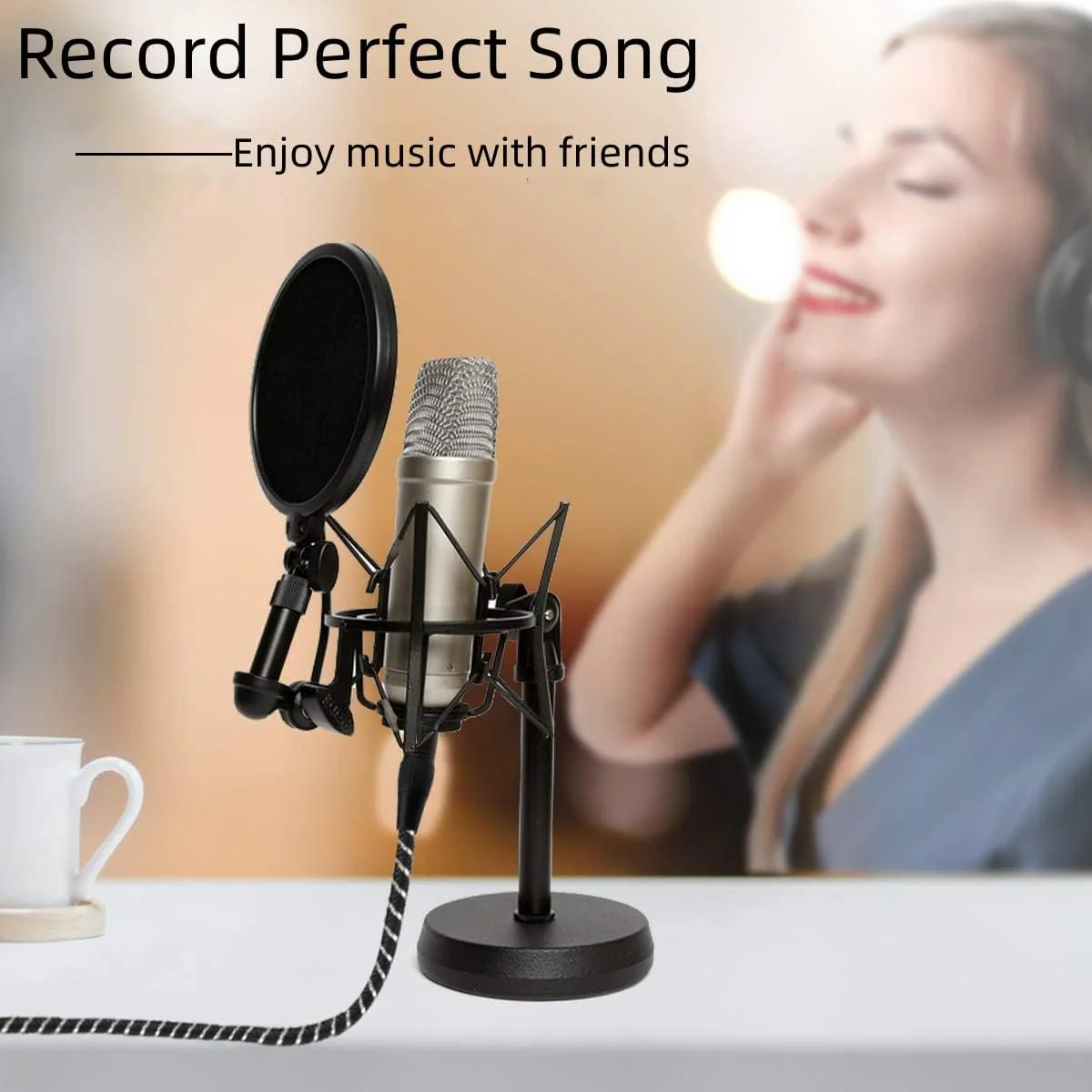 USB Microphone Cable, 10FT XLR to USB Cable,XLR Female to USB A Mic Link Converter Cable for Microphones or Recording Karaoke Sing 10Feet Silver - Image 5