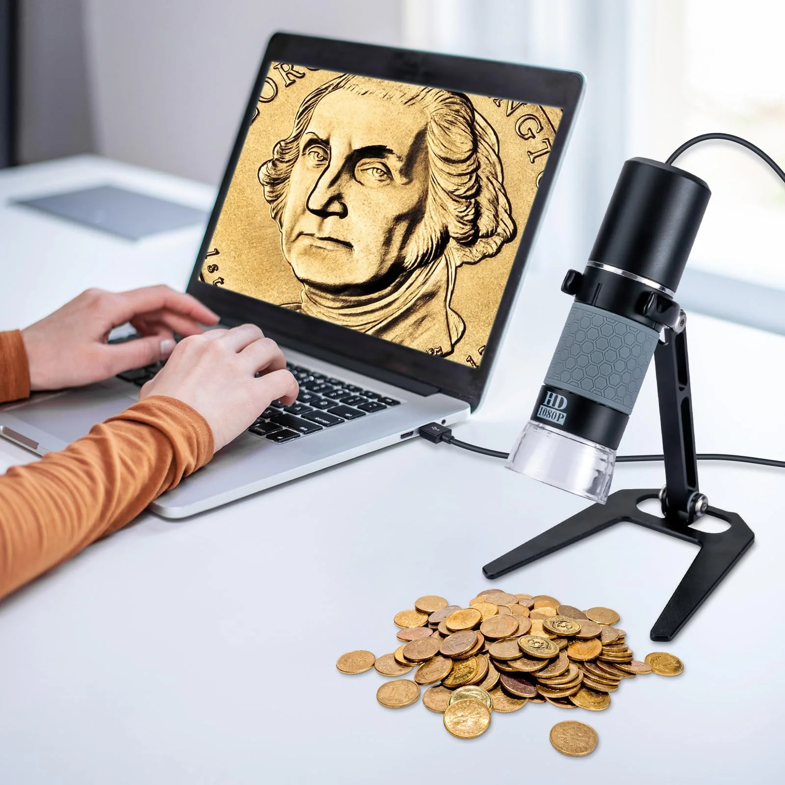 USB Microscope Compatible with iPhone Android Phone Tablet and Windows Mac PC, HD 1080P Wired Digital Microscope Camera for Adults and Kids - Image 5