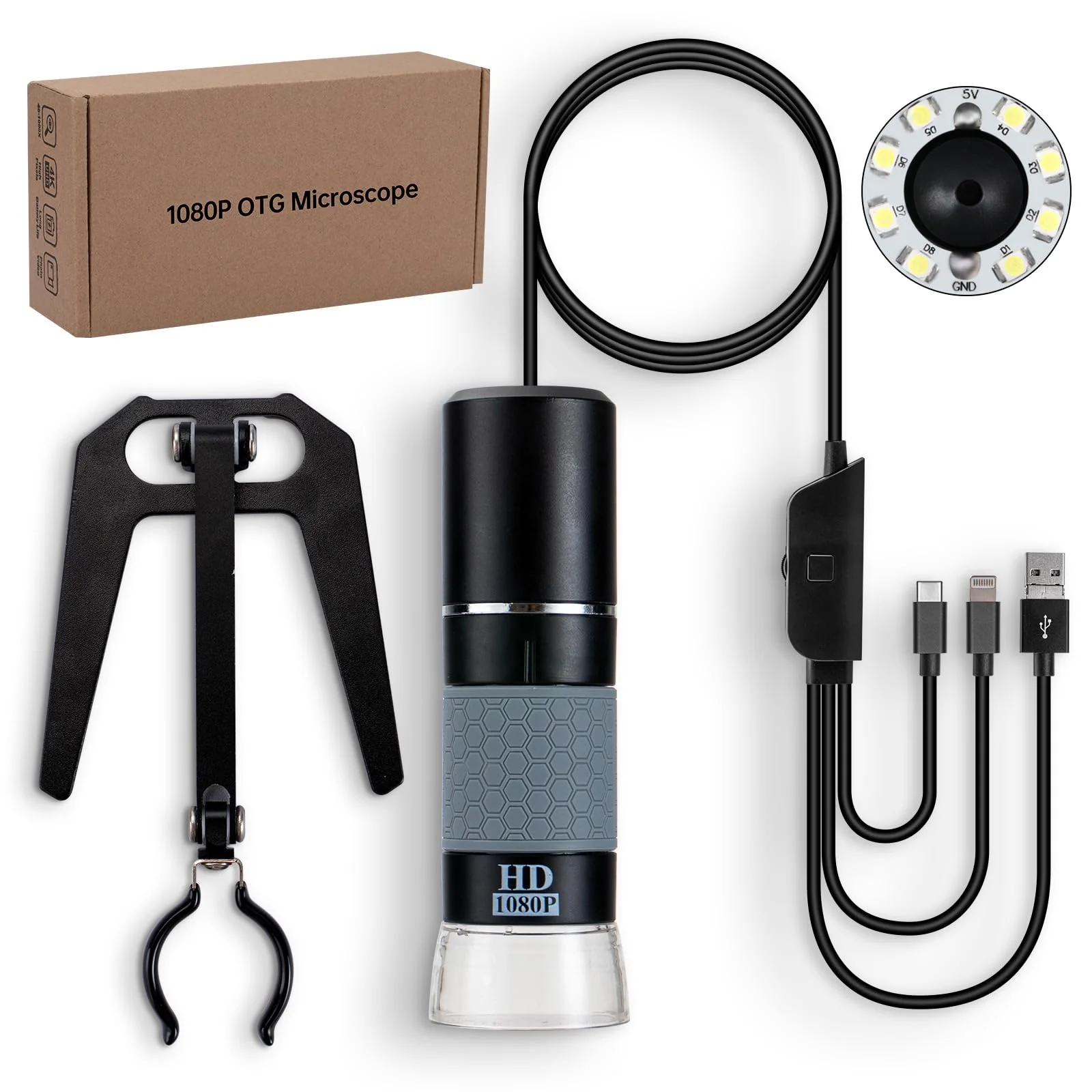 USB Microscope Compatible with iPhone Android Phone Tablet and Windows Mac PC, HD 1080P Wired Digital Microscope Camera for Adults and Kids - Image 7