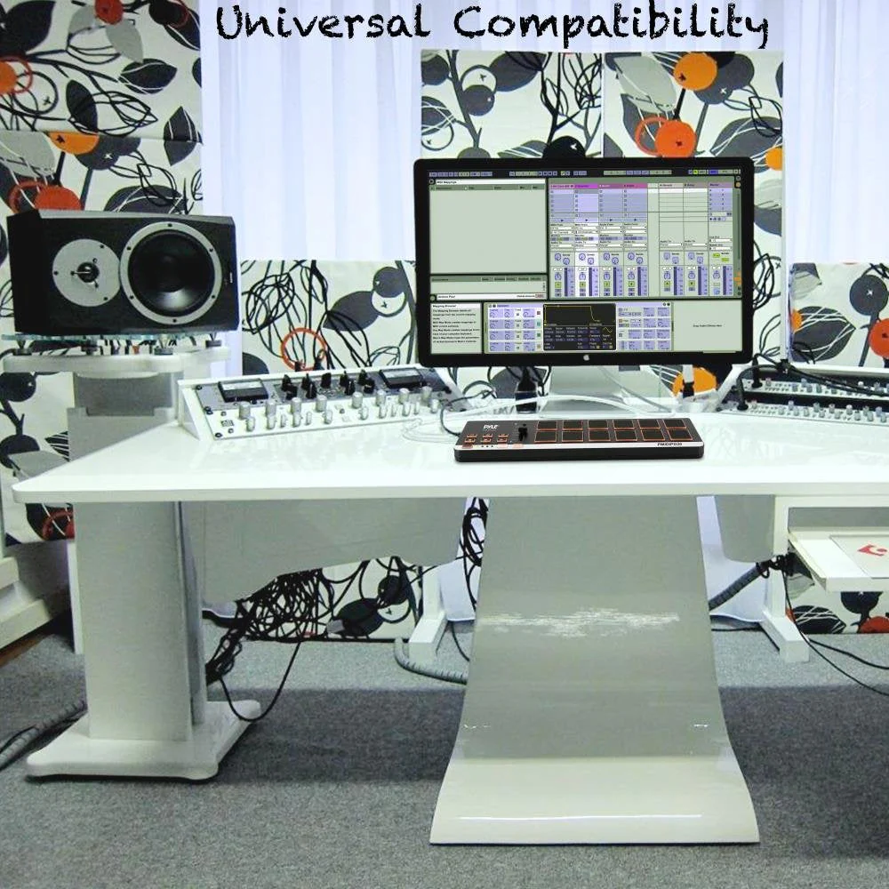 USB MIDI Controller Drum Pad - Upgraded Mini Portable Beat Maker Workstation Equipment w/12 Drum Pads, DJ Fader Slider & Transport Buttons - Control any DAW Software Kit - Pyle PMIDIPD20_0 - Image 6