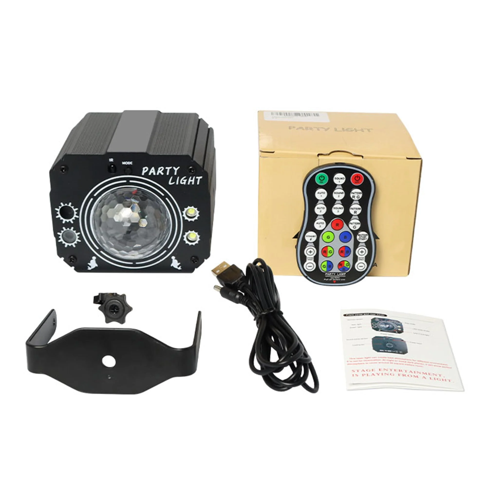 USB Powered 60-Patterns 240 Conbination Effects Stage Light Party Light Sound-Activated Disco Ball Laucnpty DJ Party Light Ideal for Christmas, Raves, Home Karaoke, Dance, Clubs, and Bar Parties - Image 7