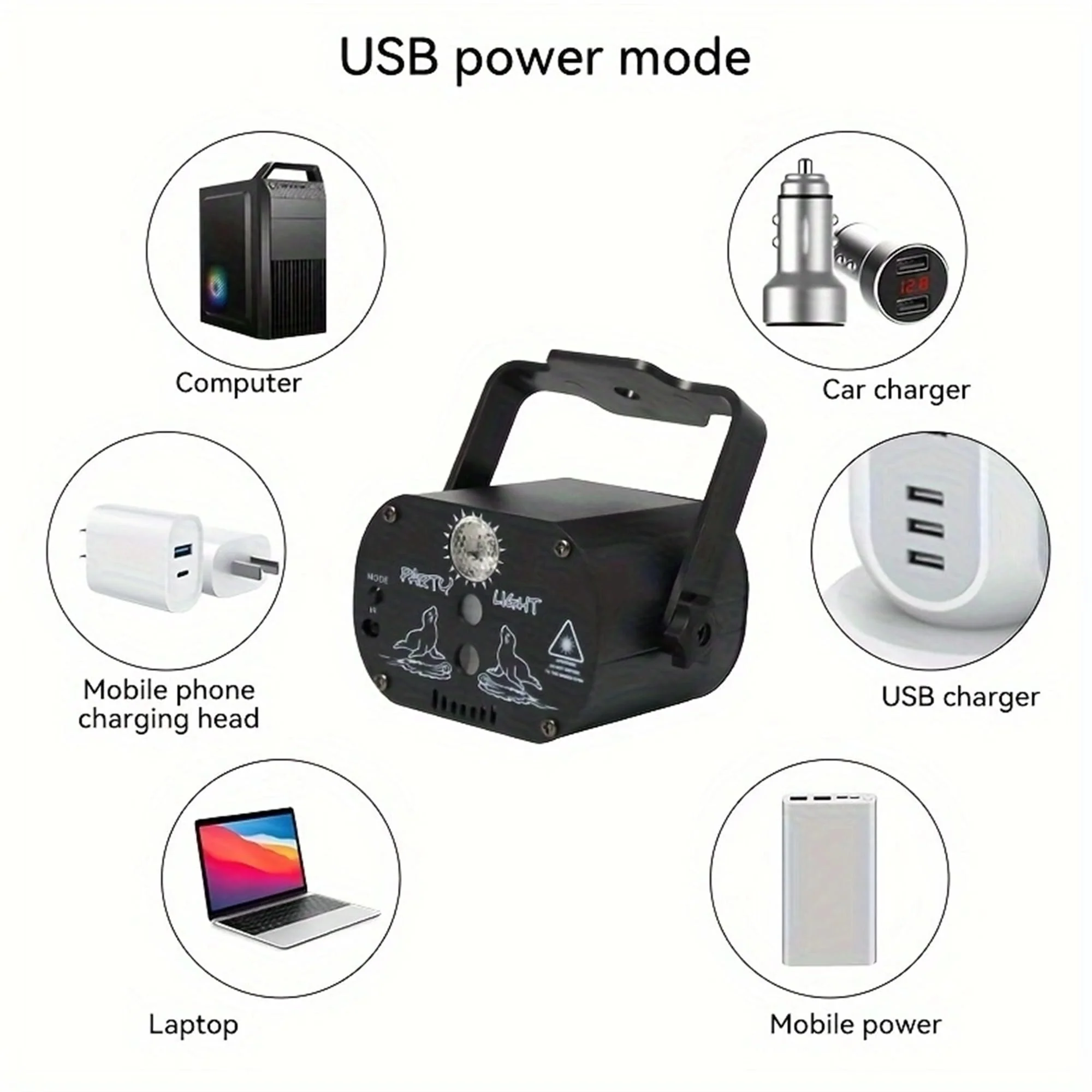 USB-Powered 60-Patterns 240 Conbination Effects Stage Light Party Light UV & RGB Backlight Remote Control for Indoor Events, Birthdays, Halloween, Karaoke, Club, and KTV (R60) - Image 7