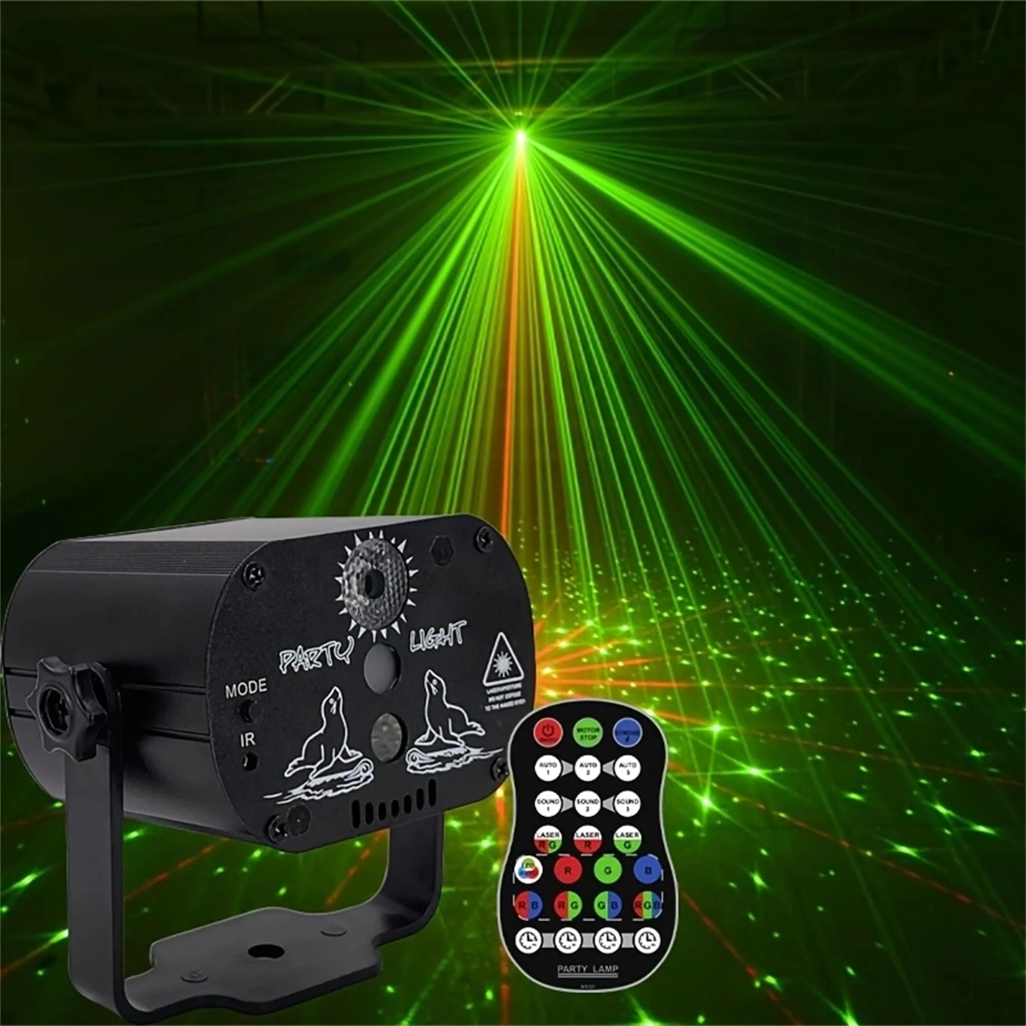 USB-Powered 60-Patterns 240 Conbination Effects Stage Light Party Light UV & RGB Backlight Remote Control for Indoor Events, Birthdays, Halloween, Karaoke, Club, and KTV (R60) - Image 9