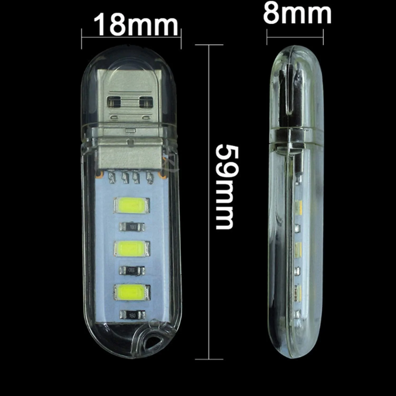 USB Reading Light Mini Portable LED Night Light USB Keychain Lights for Reading Outdoor Powered Camping Lamp-(Pack of 5) - Image 4