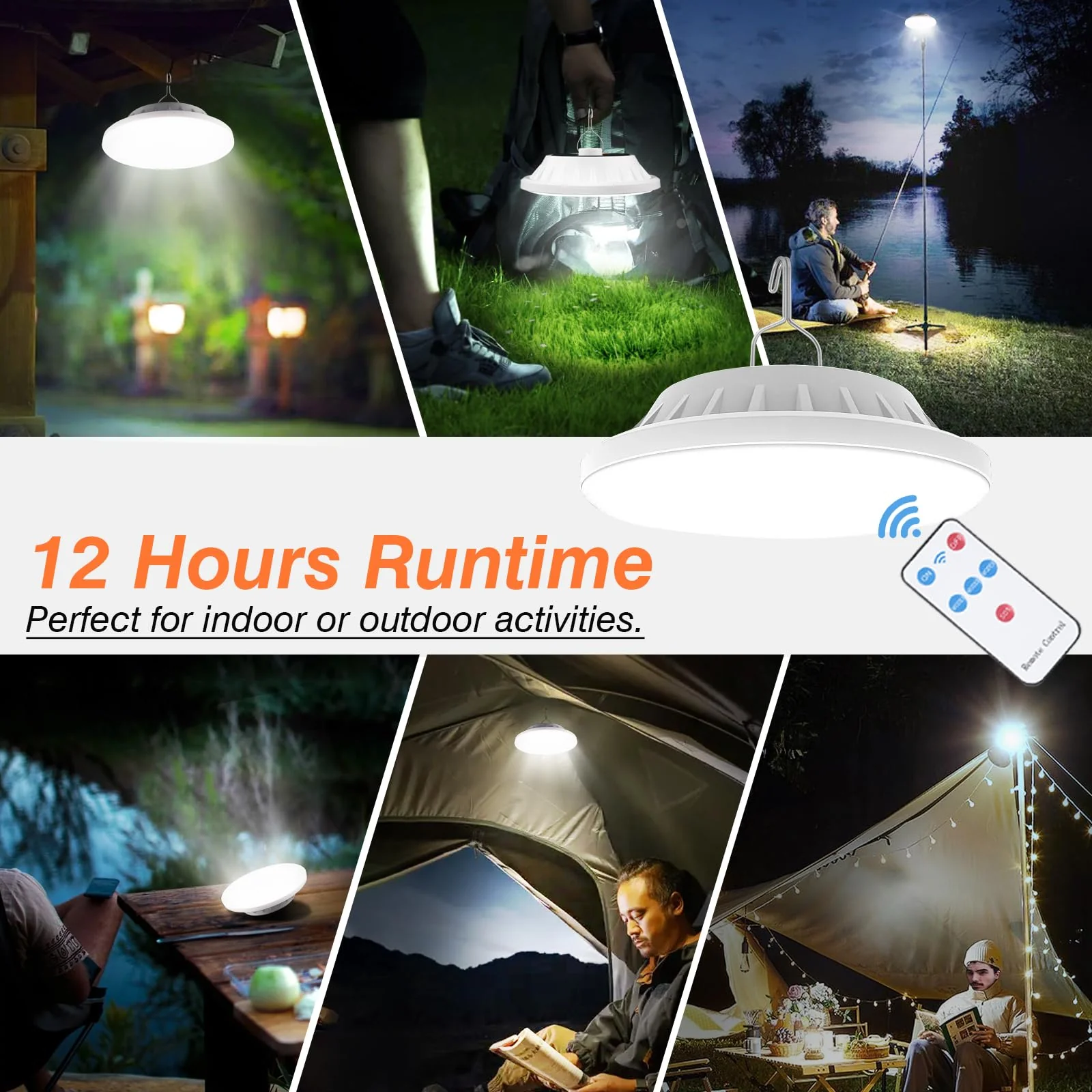 USB Solar Camping Light Remote Tent Light 2 Pack - 4000LM Portable LED Rechargeable Camping Lantern Hanging Waterproof Emergency Light for Camping, Hiking, Power Failure, Hurricane (120 LEDs) - Image 3
