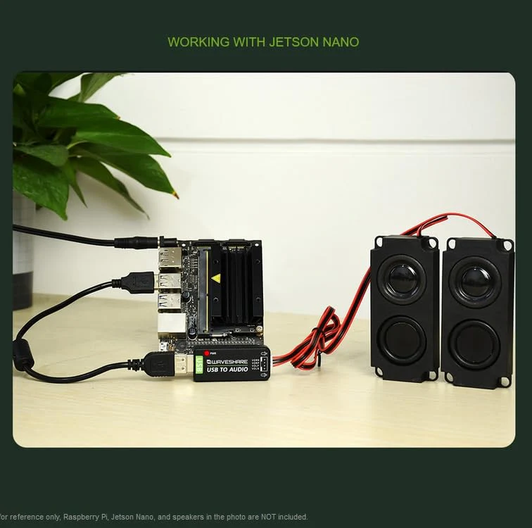 USB Sound Card with 8Ω 5W Speaker for Raspberry Pi/Jetson Nano, USB to Audio Adapter Support Recording and Playback, Stereo Codec Onboard Microphone and Speaker Header, Driver-Free, Plug and Play - Image 5