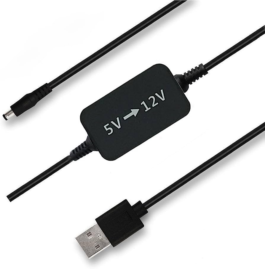USB to 12V Voltage Converter Cable, DC USB 5V to DC (5.5x2.1mm Male) Transformer Power Supply Adapter Cable Charging Cable 1.5m (5V-12V) 5V-12V - Image 6