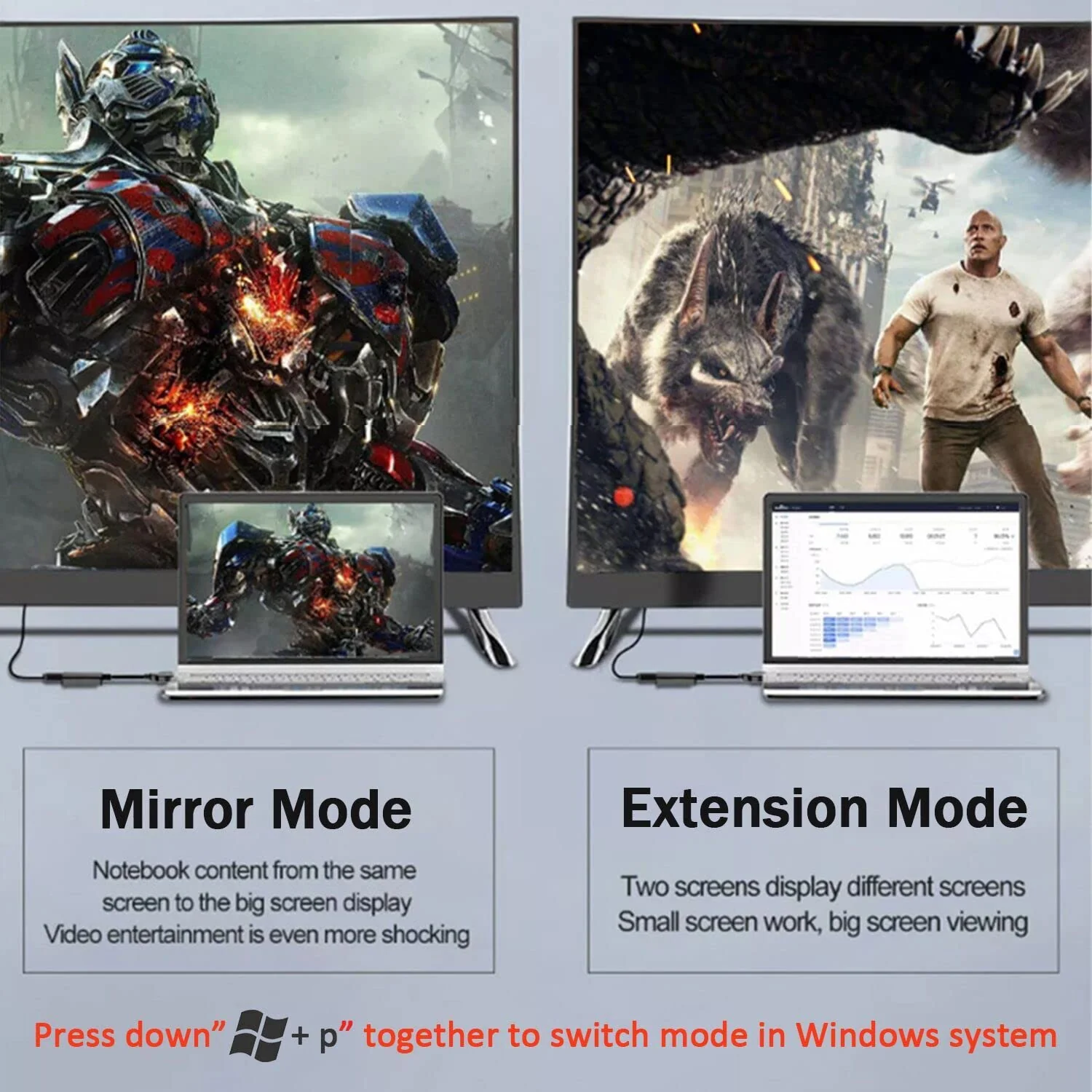 USB to HDMI Adapter, USB 3.0 to HDMI 1080P Video Audio Converter Connect PC, Laptop to Monitor, Support Windows XP 7/8/8.1/10 - Image 5