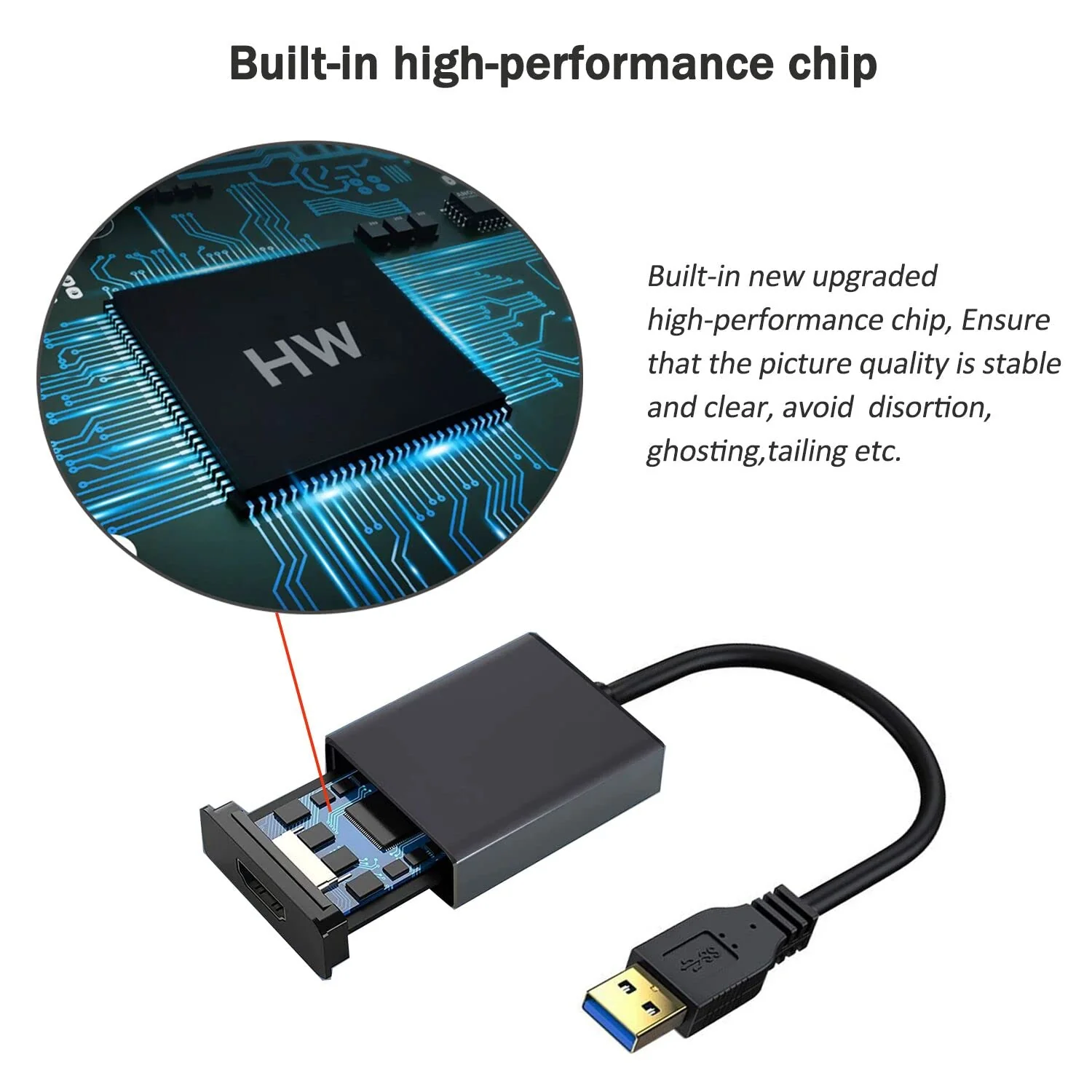USB to HDMI Adapter, USB 3.0 to HDMI 1080P Video Audio Converter Connect PC, Laptop to Monitor, Support Windows XP 7/8/8.1/10 - Image 8