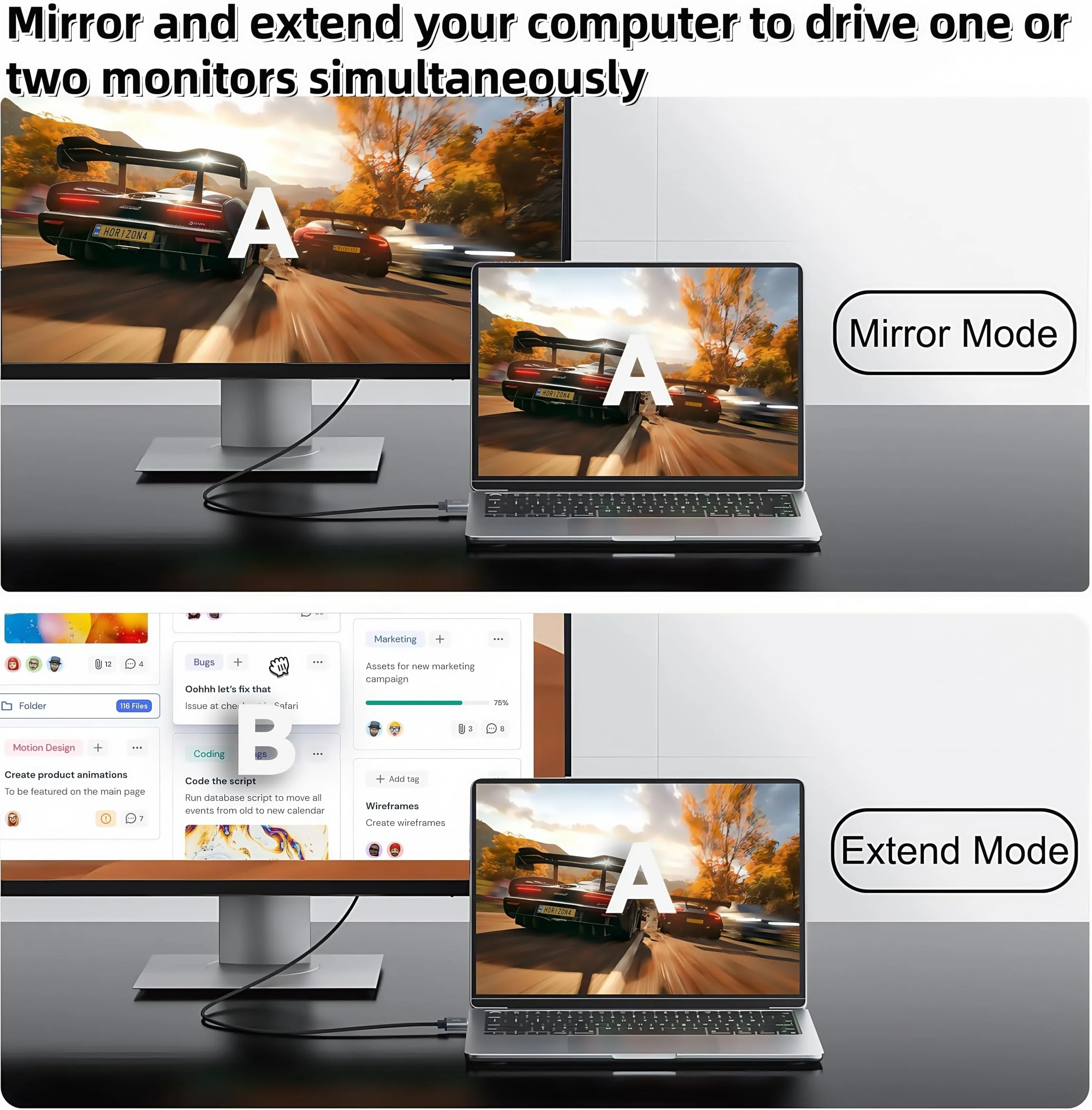 USB to HDMI Cable, Built-in Drivers, 6FT USB 3.0 to HDMI Male Cable HD 1080P Monitor Converter Cord with Audio for Desktop, Laptop, Monitor, Projector, HDTV Compatible with Windows/MAC /Android OS 6Feet Grey - Image 5