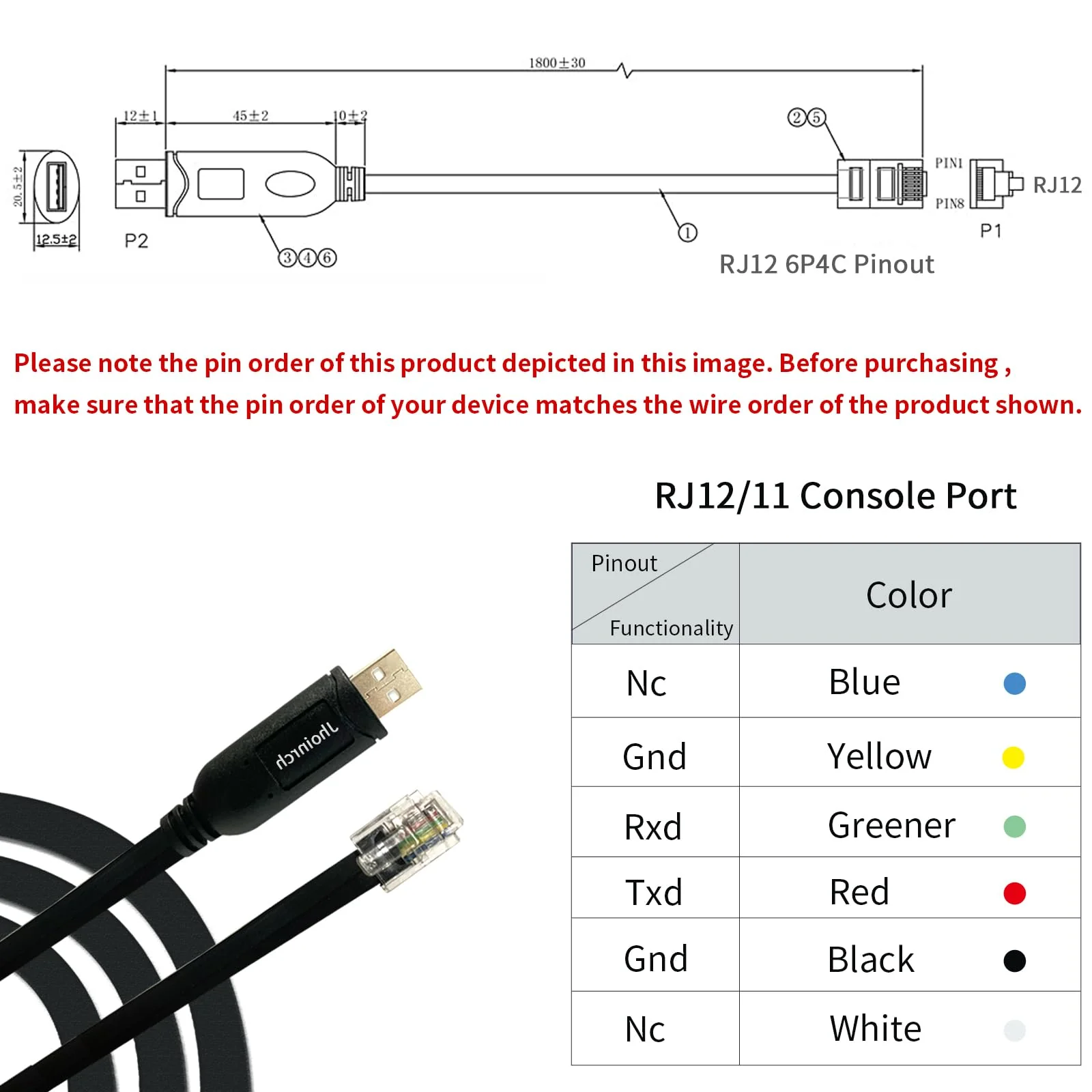 USB to RJ11/12 6P4C RS232 Serial Cable Adapter with FTDI FT232RNL Chip for APC PDU UPS 940-0144 BMS Battery - Image 6