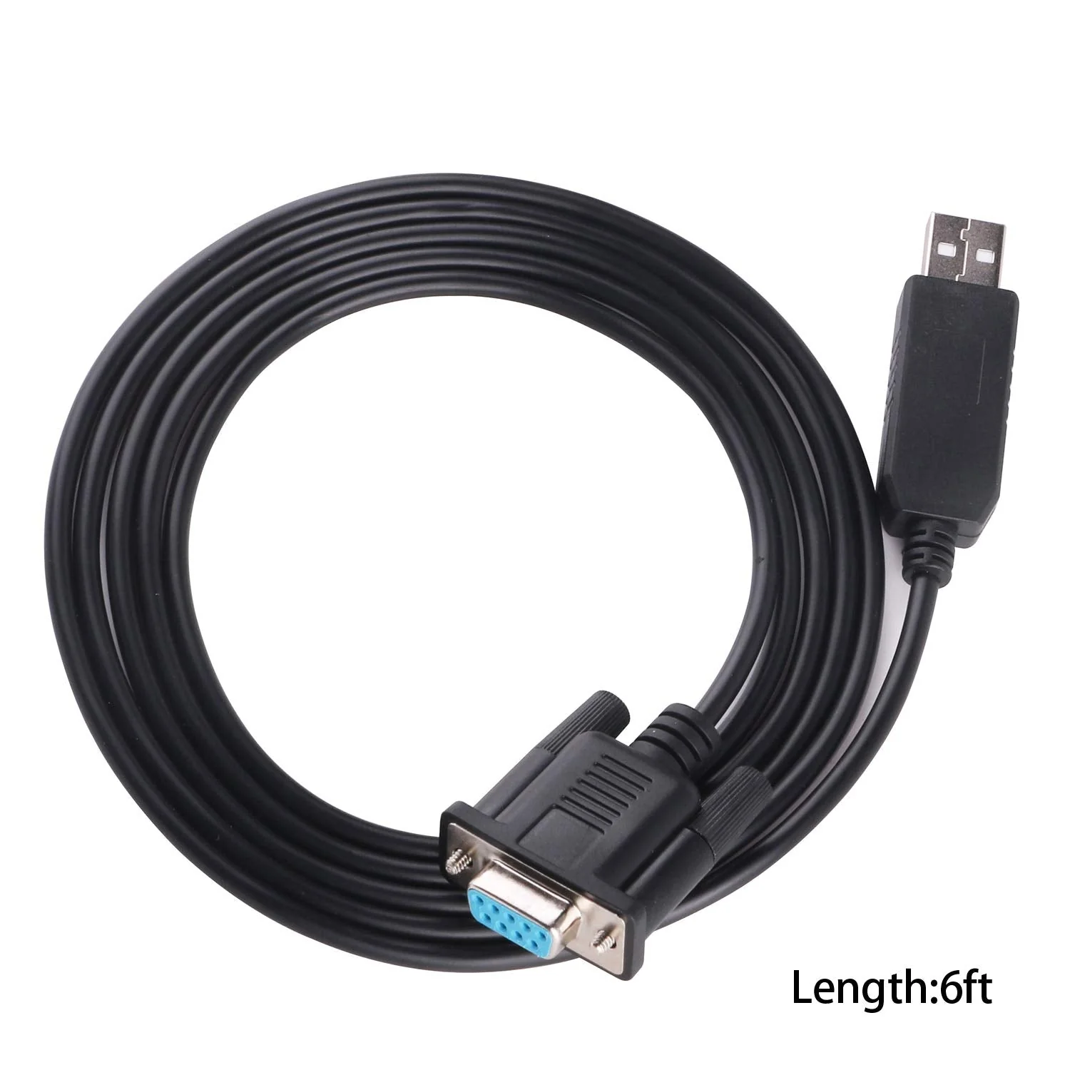 USB to RS-232 DB9 Female 9 Pin Null Modem Rollover Serial Adapter Cable for Windows,Linux MAC OS (Null Modem) Null modem 2-TX - Image 2