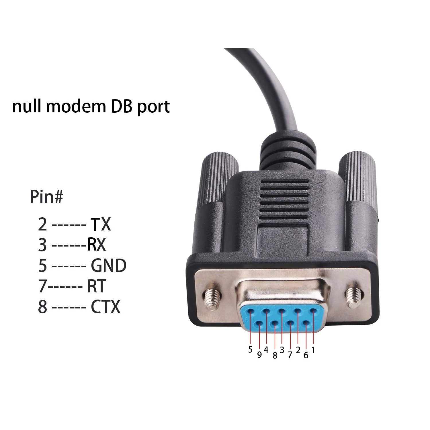 USB to RS-232 DB9 Female 9 Pin Null Modem Rollover Serial Adapter Cable for Windows,Linux MAC OS (Null Modem) Null modem 2-TX - Image 3