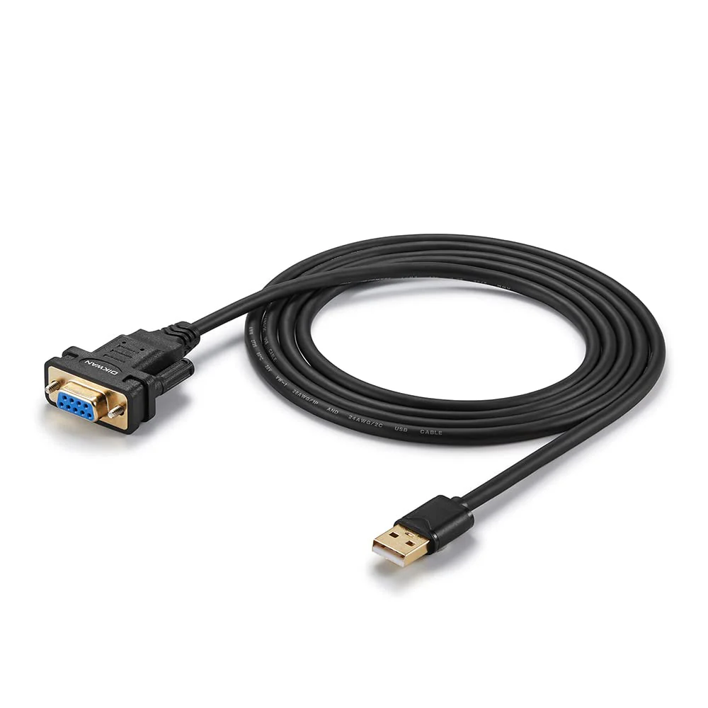 USB to RS232 Adapter with FTDI Chipset, 6.6ft USB 2.0 Male to RS232 Female DB9 Serial Converter Cable for Cashier Register, Modem, Scanner, Digital Cameras, CNC,Black USB to DB9 Female Cable - Image 8