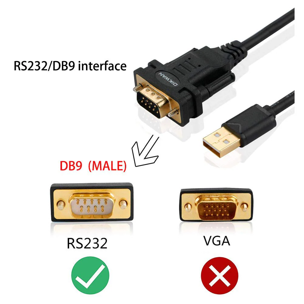 USB to RS232, OIKWAN USB Serial Adapter with FTDI Chipset,USB 2.0 to Male DB9 Serial Cable for Windows 10, 8, 7, Vista, XP, 2000, Linux and Mac OS(6ft)… 6FT USB to DB9 - Image 3