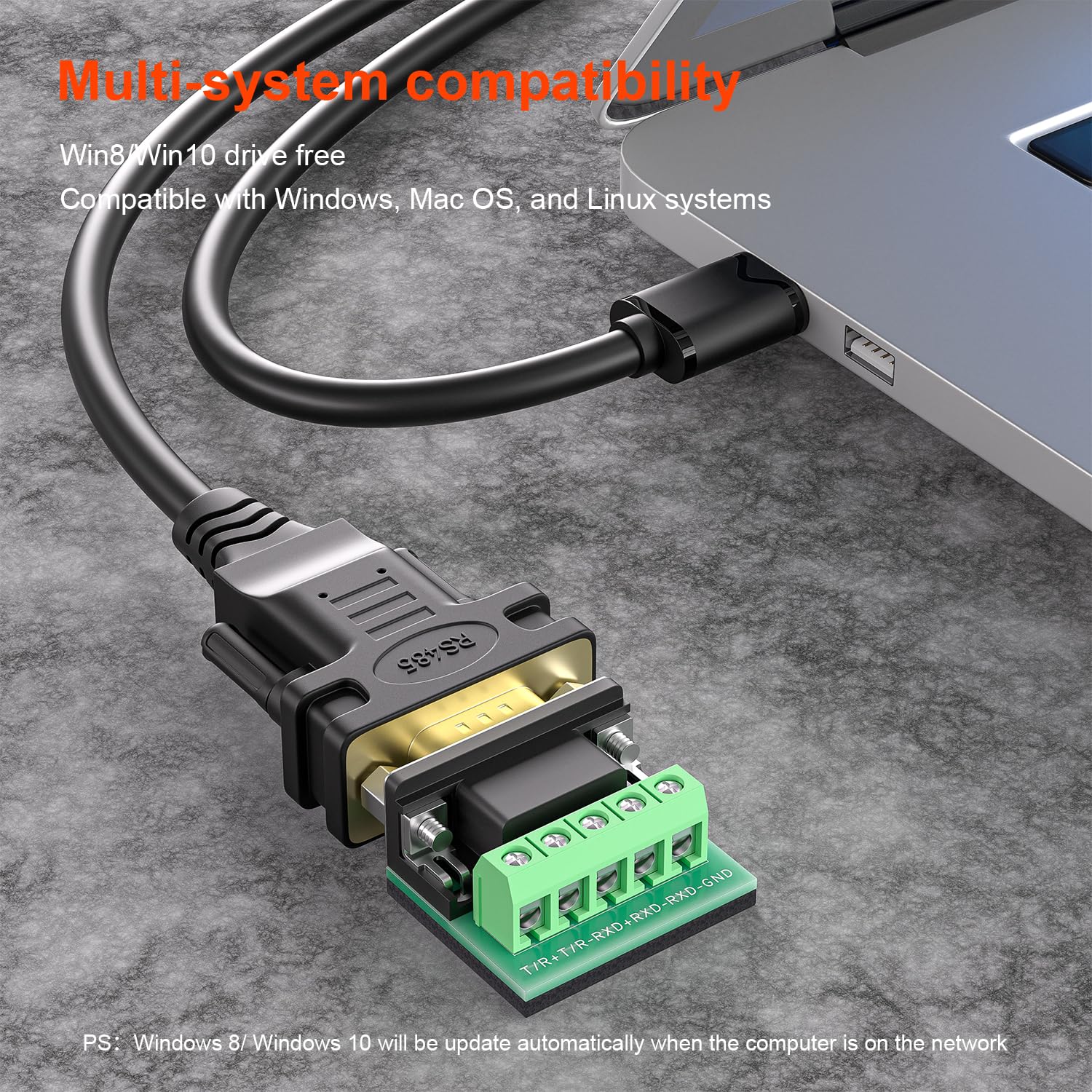 USB to RS485/RS422 Serial Port Converter Adapter Cable with FTDI Chip Supports Windows 11 10 8 7 XP Mac 6 Feet 6FT USB to RS485/422 - Image 7