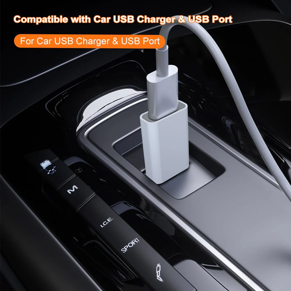 USB to USB C Adapter,USB-C Female to USB Male Adapter Compatible with Apple MagSafe Watch 7/8/9/SE/Ultra,Car,iPhone 15 14 13 12 Mini Pro Max,iPad,Galaxy,Pixel 7 6 5,CarPlay,Wall Plug 2 Pack White - Image 5
