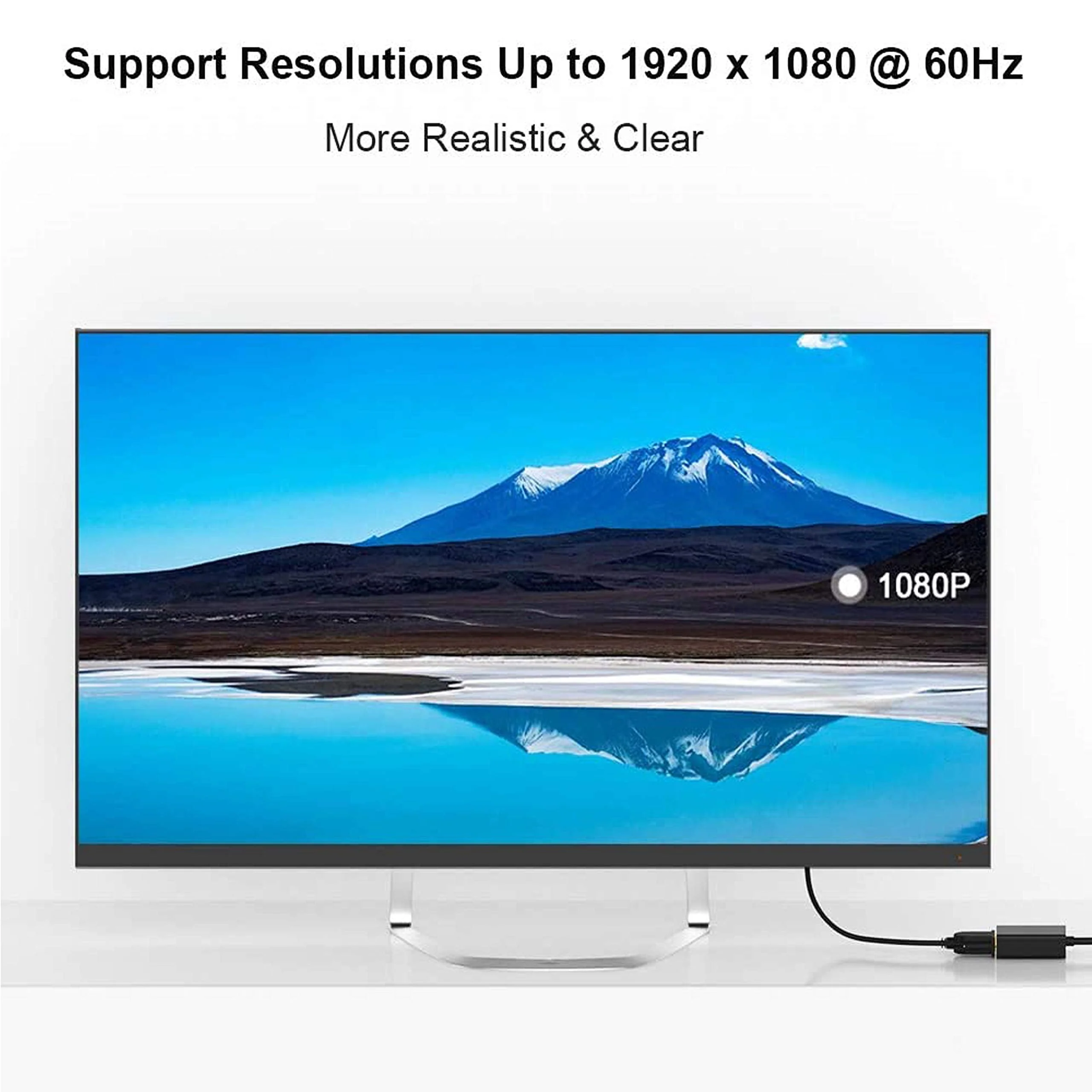 USB to VGA Adapter, 1080P Multi-Display Video Converter for Laptop Desktop PC to Monitor, Projector, TV. (Not Support Chromebook and MacBook) - Image 3