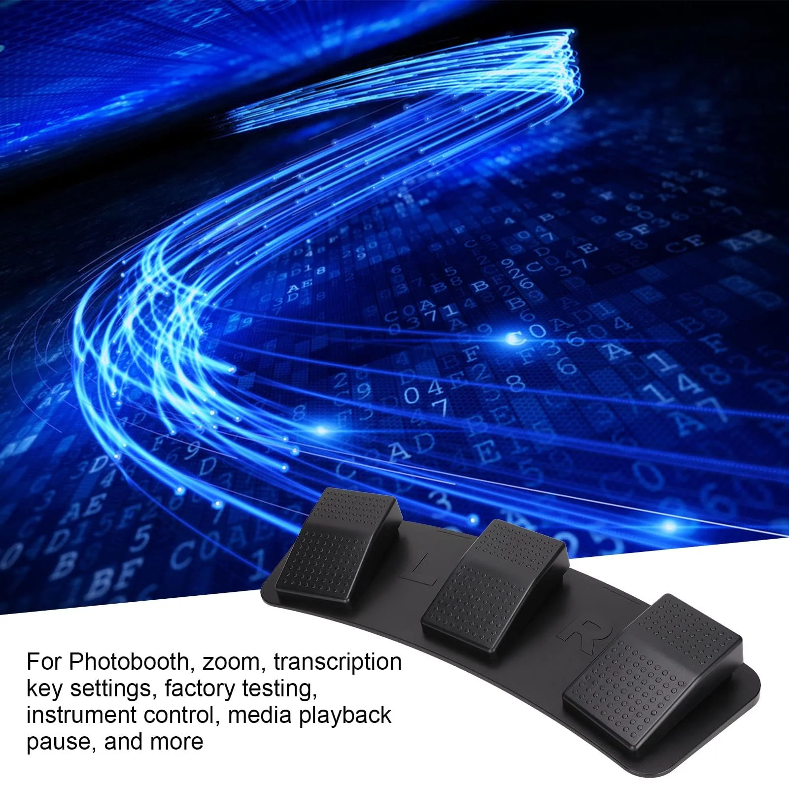 USB Triple Foot Switch Pedal, PC Foot Pedal Programmable Multifunctional Ergonomic Triple Gaming Foot Pedal for Video Game Office Equipment Contr - Image 3