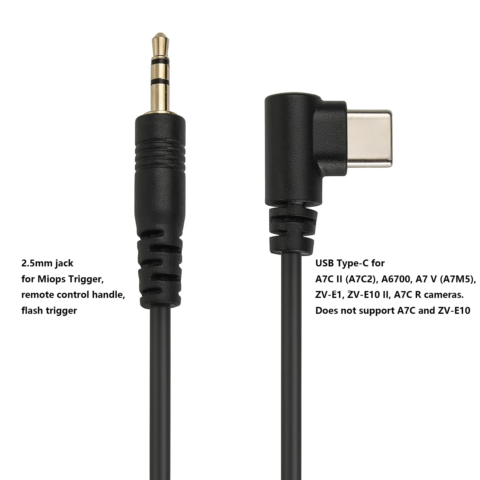 USB Type-C Shutter Release Cable for Sony A7C2, A6700, A7 V, ZV-E1, ZV-E10 II, A7C R Camera, 2.5mm Remote Flash Trigger Control, Focus, Continuous Shooting - Image 2