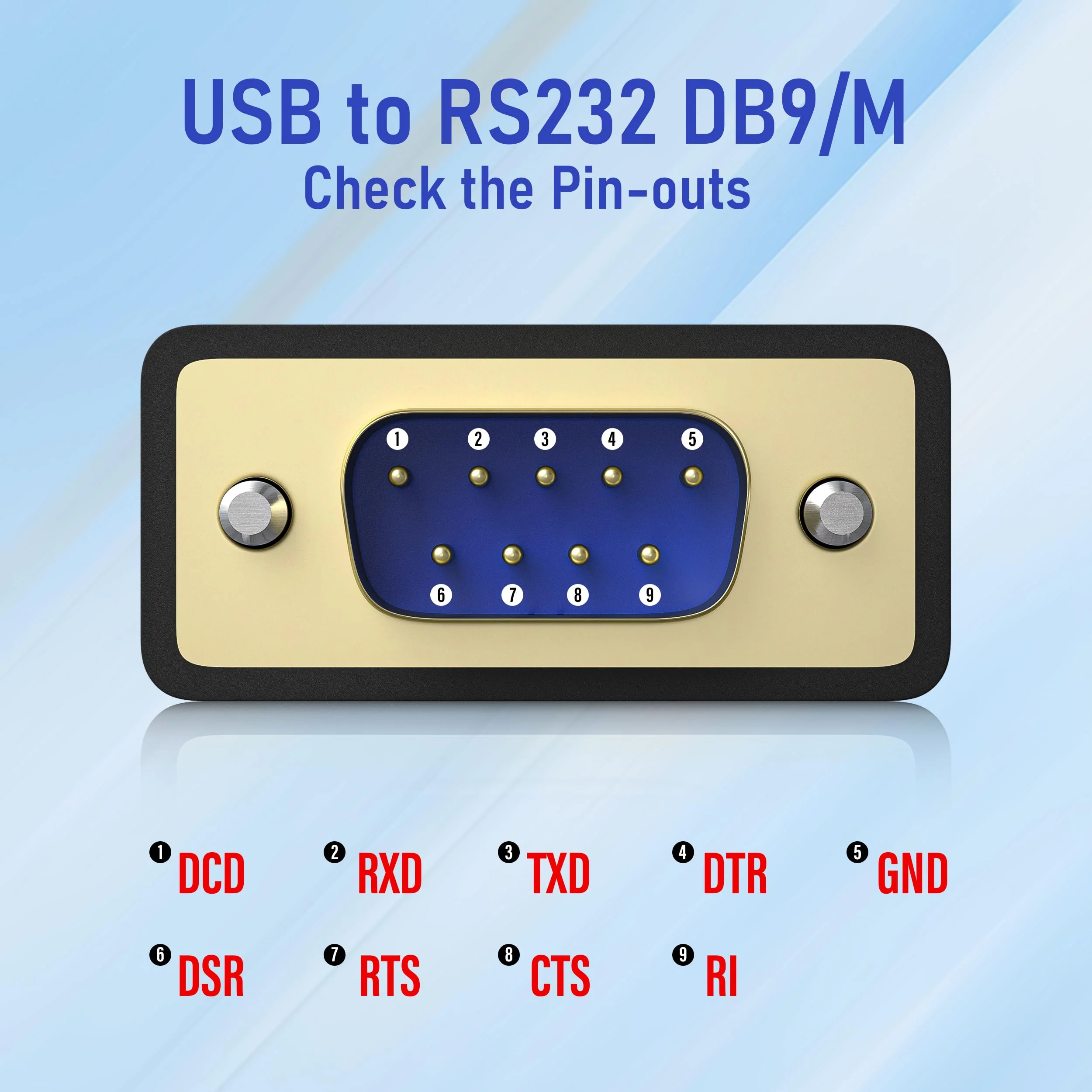USB Type C to RS232 DB9 Serial Port Adapter Cable, FTDI Chipset, Supports Windows 11, 10, 8, 7 and Mac Linux 6FT USB-C to Serial DB9 - Image 4