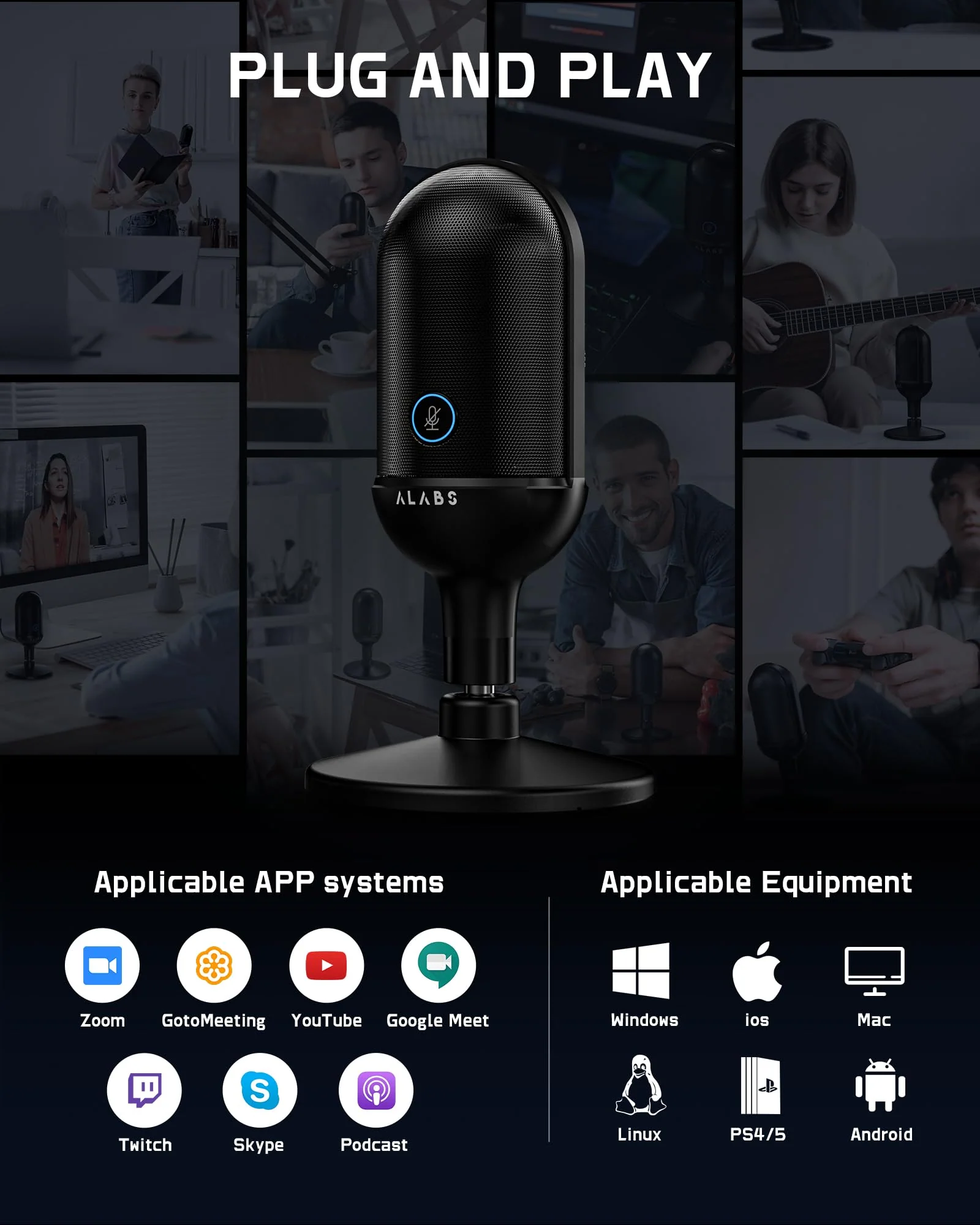 USB Wireless Cardioid Condenser Microphone for Podcast,Gaming and Home Office,100ft Signal Transmission Distance,Streaming Mic with LED Quick Mute Indicator and Noise Cancelling for PC,Mac - Image 7