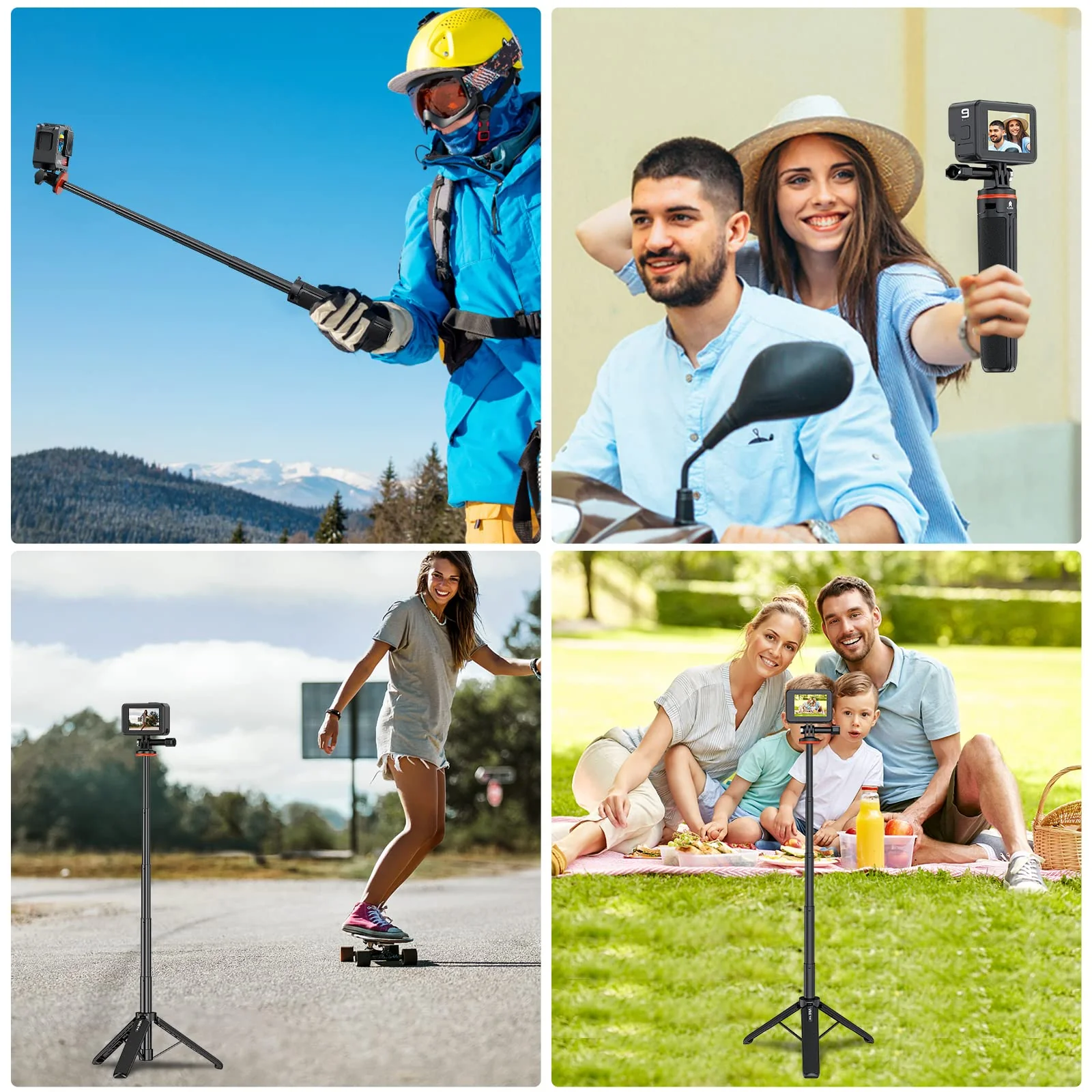 UURIG 20.1" Mini Extendable Gopro Tripod Portable Selfie Stick Tripod Camera Tripod for GoPro Max Hero 11 10 9 8 7 6 5 4 3 3+ 2 1 Session A0040 - Image 6