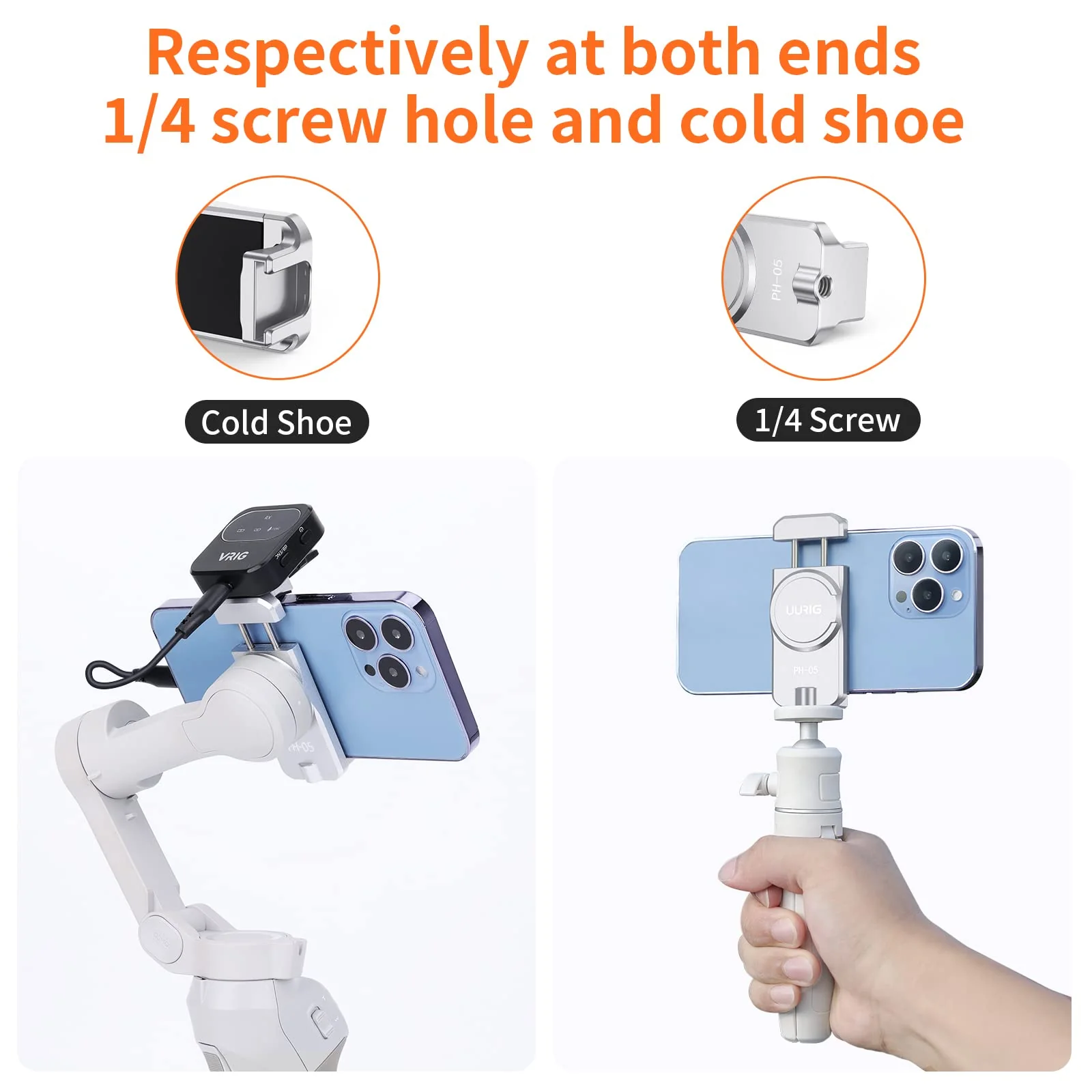 UURIG Magnetic Cell Phone Clamp for DJI OM, Phone Tripod Mount, Handheld Gimbals Magnetic Ring Holder for DJI OSMO Mobile 8/7/7P/6,OM 5/OM 4/OM 4 SE Accessories - Image 3