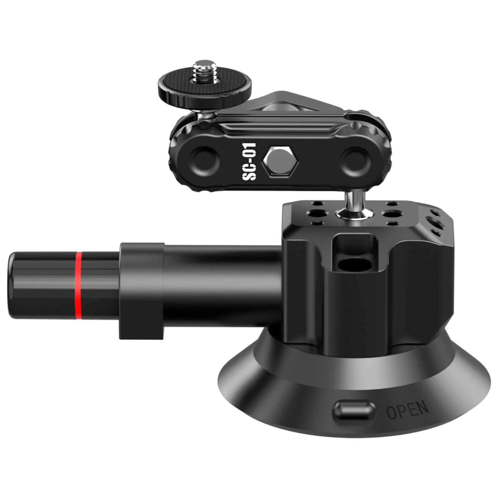 UURig SC-01 Suction Mount 3" for Vlogging Action Camera Car w Smartphone Clamp Compatible with DJI OSMO Pocket 3/OSMO 360/Insta 360 x5/Xtra/iPhone 17 16 15 14Pro Max, 1/4" Magic Arm Windshield Window 3" SC-01 Suction Mount - Image 7
