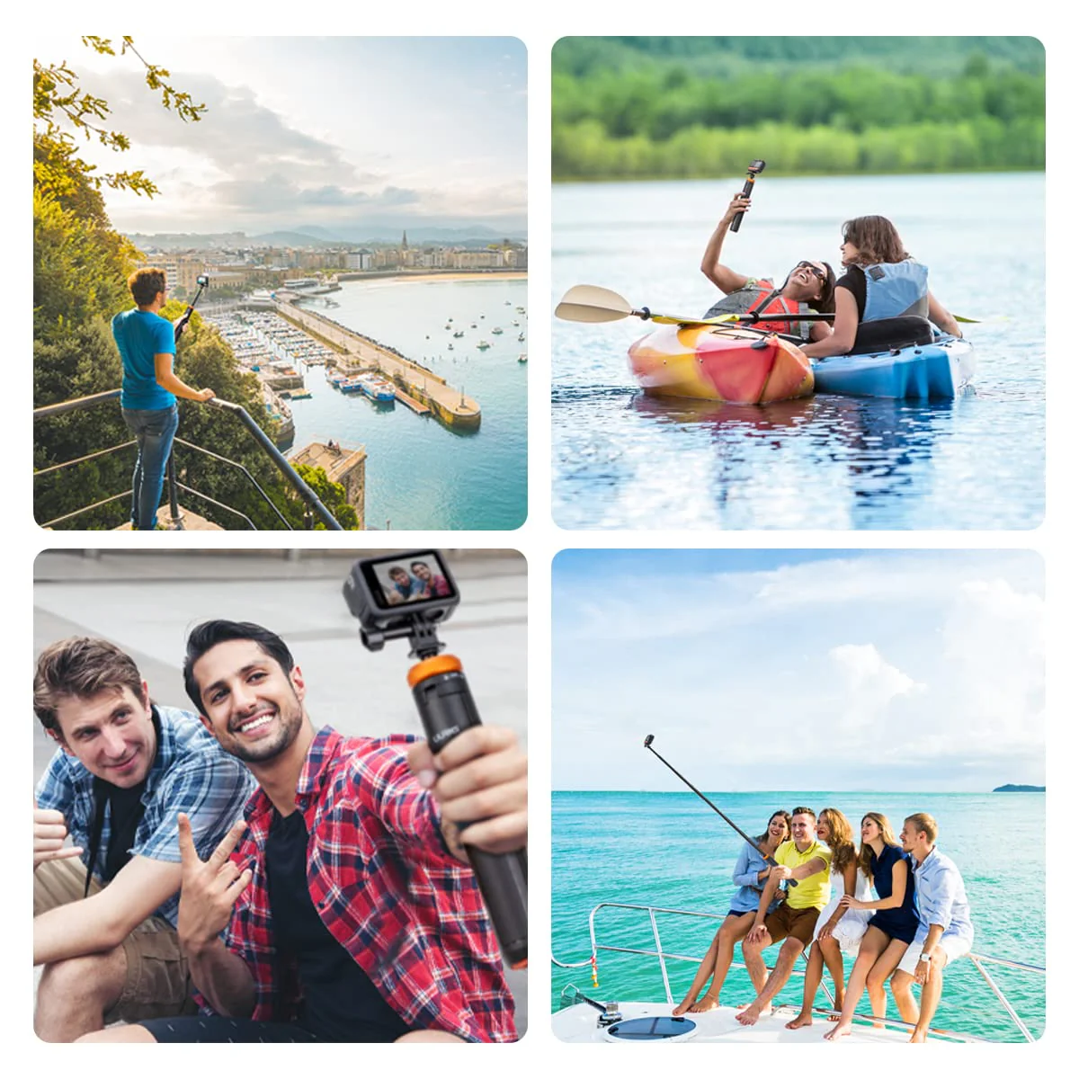 UURig Telescopic Selfie Stick Long with Tripod, Waterproof Hand Grip, for Insta360 GoPro Hero 10 9 8 7 6 5 4 3 2, Fusion, Max, Session, AKASO, SJCAM, DJI OSMO GoPro A0009 - Image 7