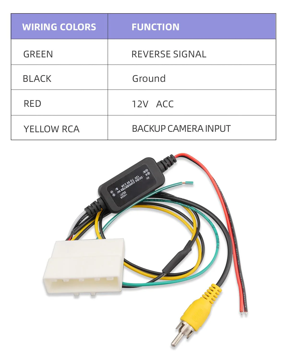 UX-NI006 Backup Camera Retention Wire Harness Fit for Nissan Frontier Altima Murano Rogue Titan Juke Sentra Cube Quest Leaf, includes 12v to 6v Converter - Image 5