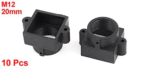 uxcell 10 Pcs S Mount M12 Board Lens Holder 20mm Screw Spacing Black for CCTV Camera - Image 2