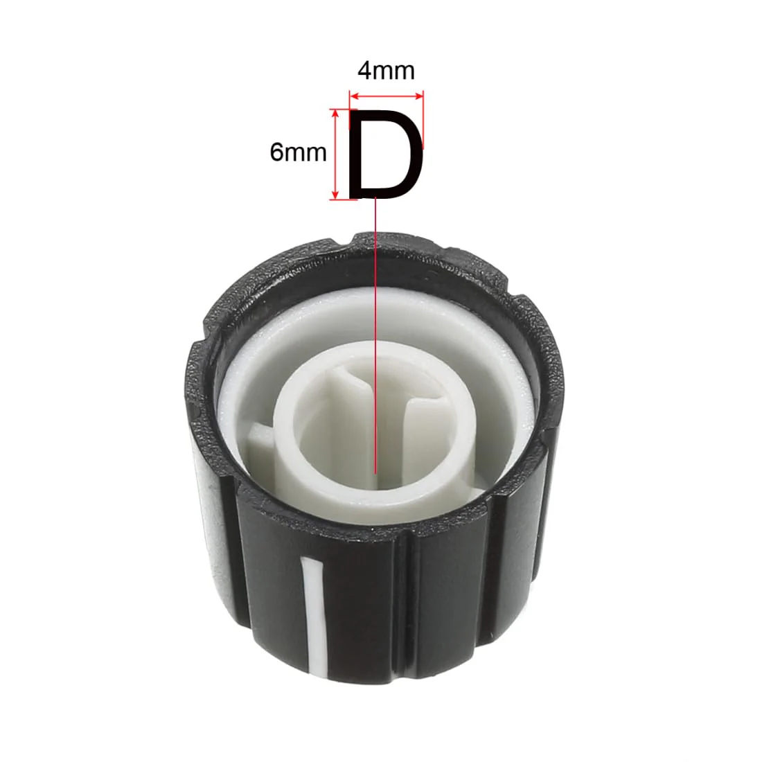 uxcell 20Pcs 15x13.5mm Plastic Potentiometer Rotary Knob for 4x6mm Diameter D Type Shaft Guitar Volume Knob. - Image 4