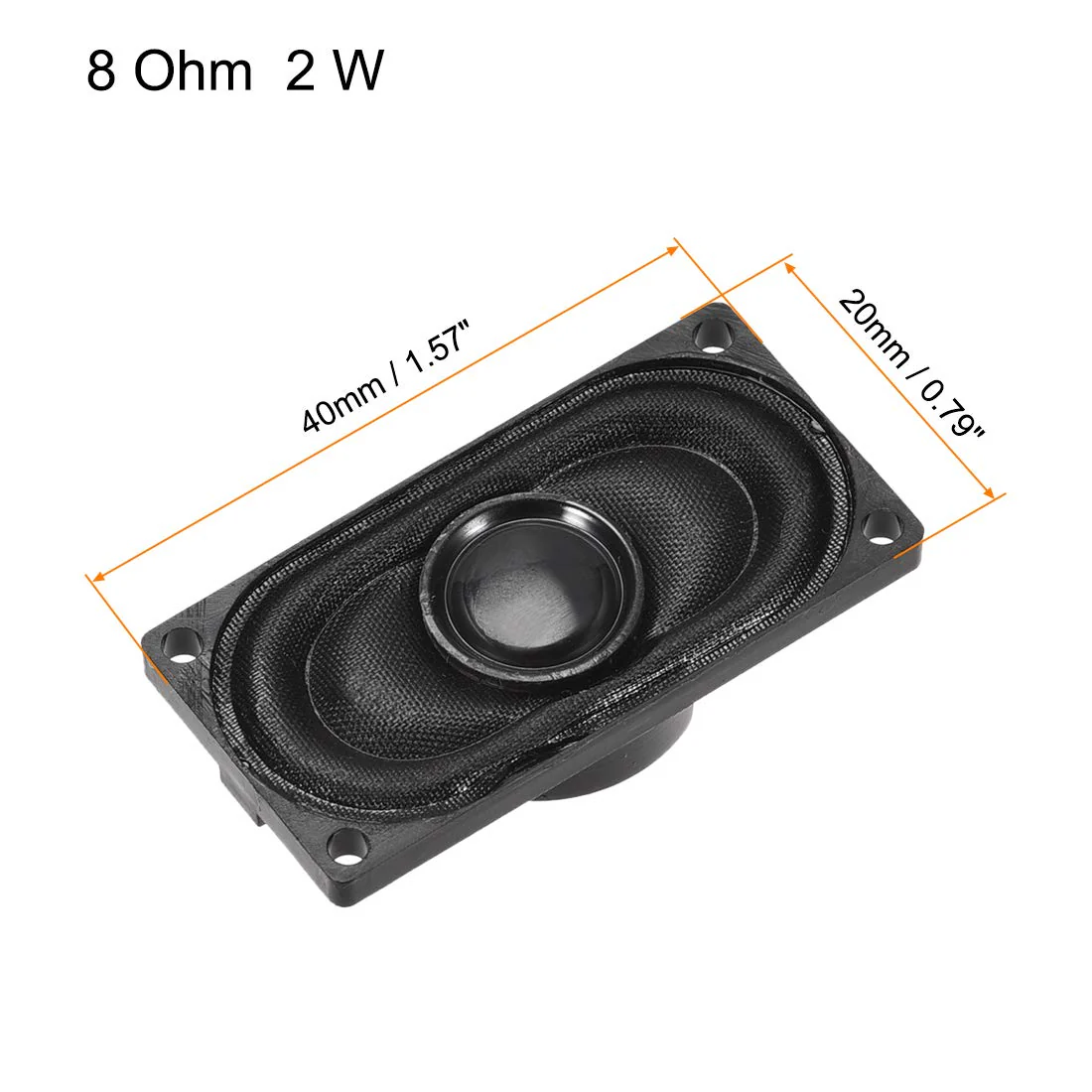 uxcell 2W 8 Ohm DIY Magnetic Speaker 20mm X 40mm Square Shape Replacement Loudspeaker for Laptop 4pcs - Image 2