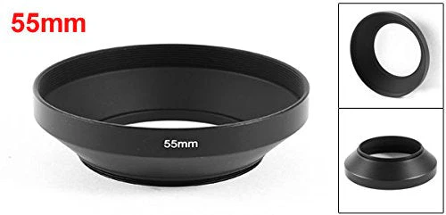 uxcell Black Metal 55mm Thread Screw in Universal Wide Angle Lens Hood Cover 1pc - Image 2