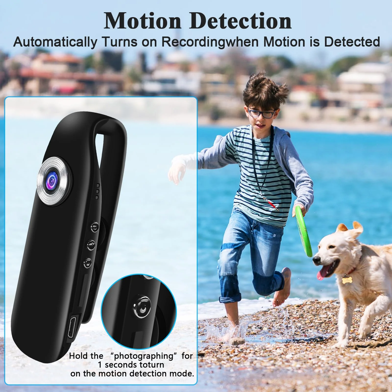 UYIKOO 32G Body Camera, Small Sport Video Camera HD 1080P Body Camera, Portable Pocket Tiny Body Cams with Back Clip with Magnetic Pocket Portable DV for Cycling, Pets, Walking, Traveling - Image 4