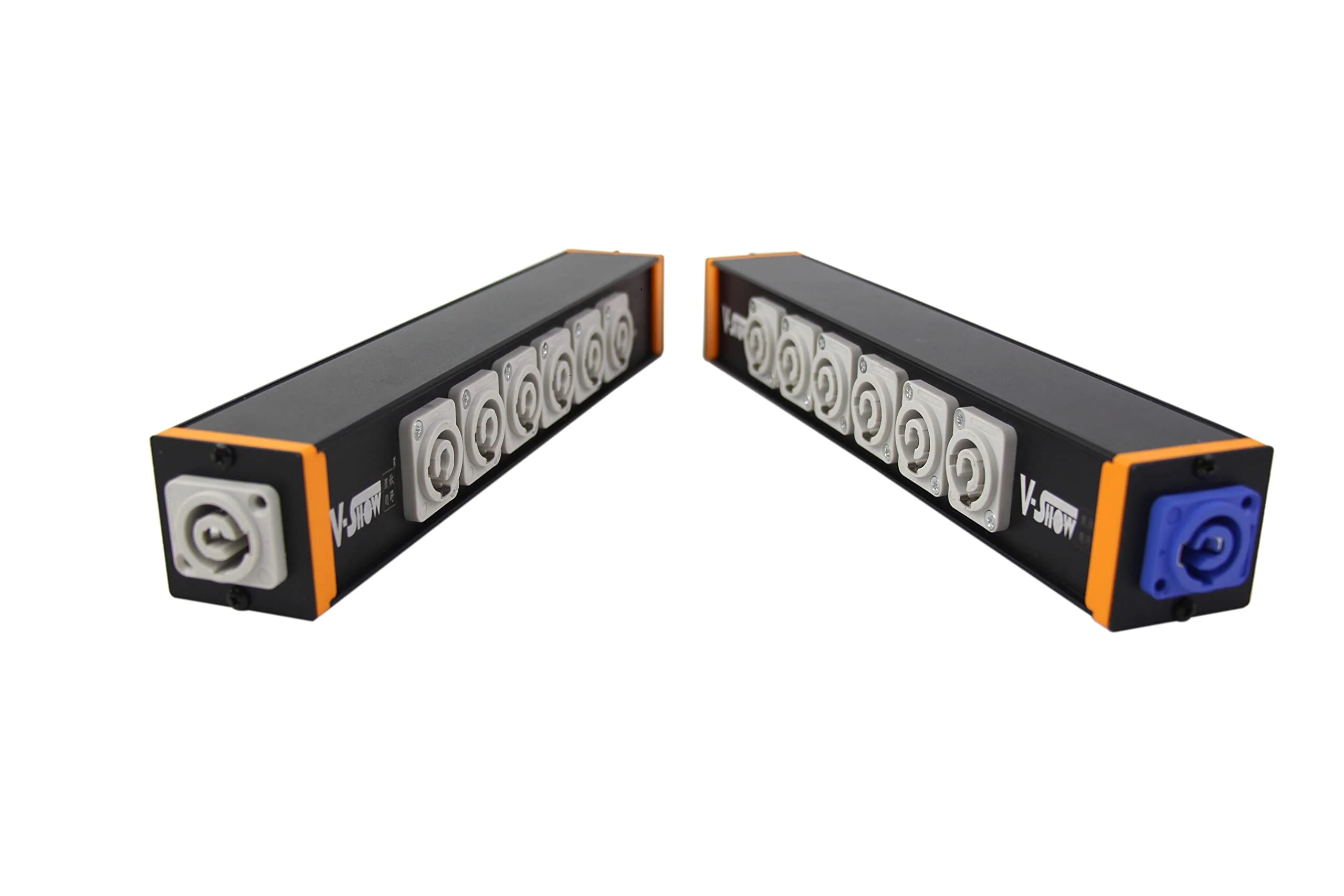V-Show 6 Port Powercon Power Distribution Output Box, Black Stage Light Accessory （1pc PPB06 - Image 2
