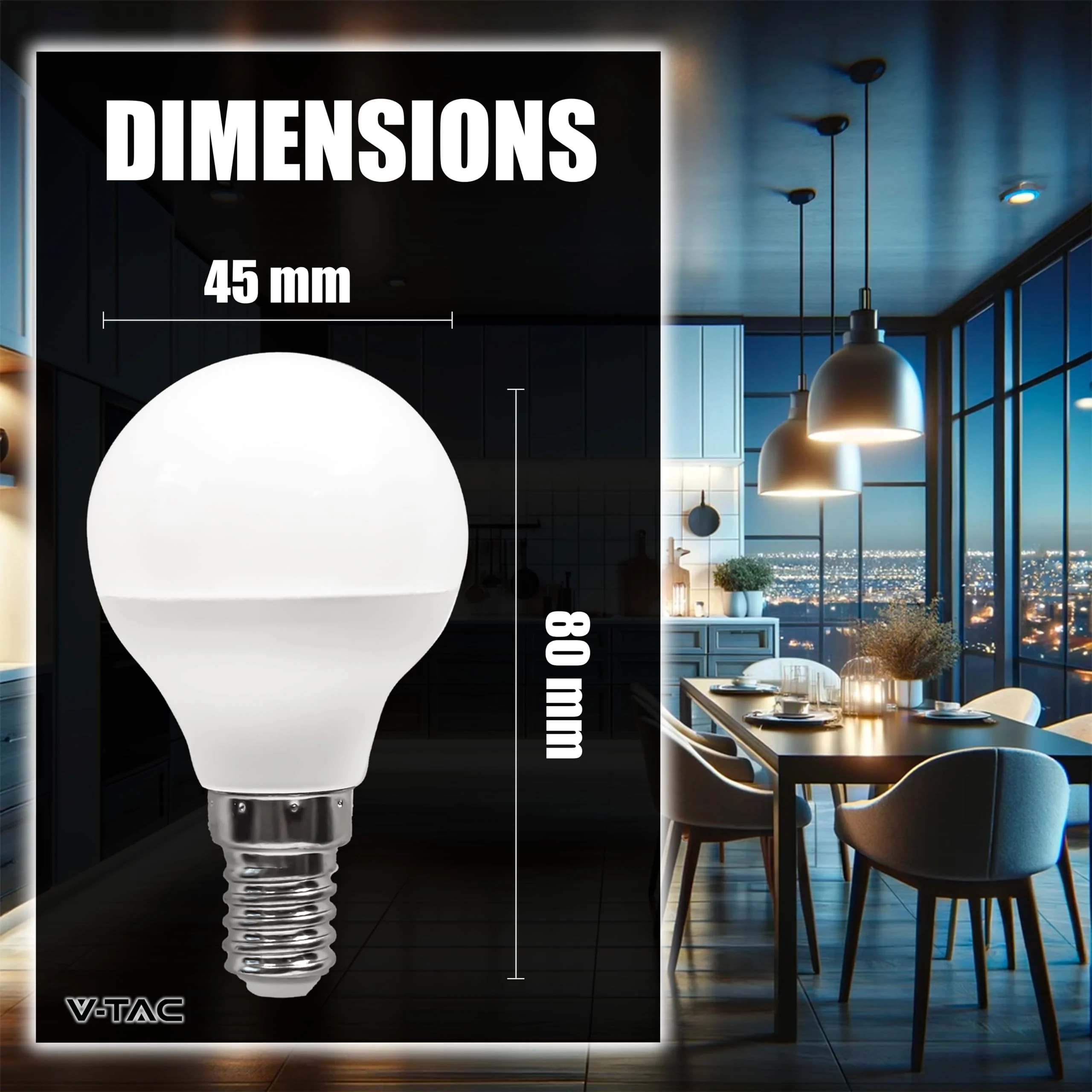 V-TAC 10 x LED Light Bulbs P45 Maximum Energy Efficiency E14 3.7 W (Equivalent to 25 W) 320 Lumen LED Light Bulbs Energy Saving Light Bulb Light 6500 K Cool White 3.7 watts Cold White - Image 6