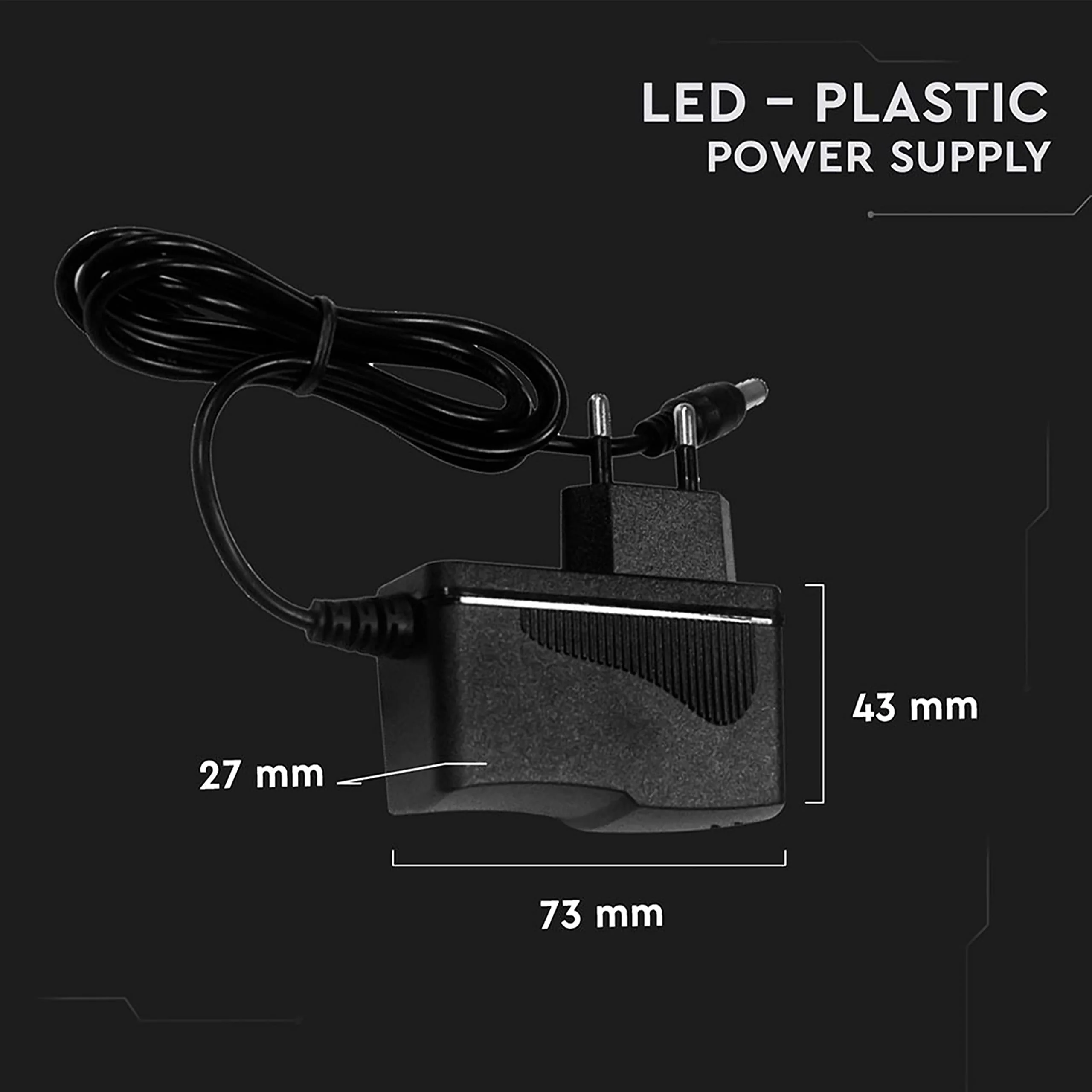 V-TAC Power Supply Adapter 12 V 18 W 1.5 A for Cameras, LED Strips, Modem - Transformer 12 V - Power Adapter for Screens and Electronic Devices - Input AC 100-240 V - Euro Plug - Image 7